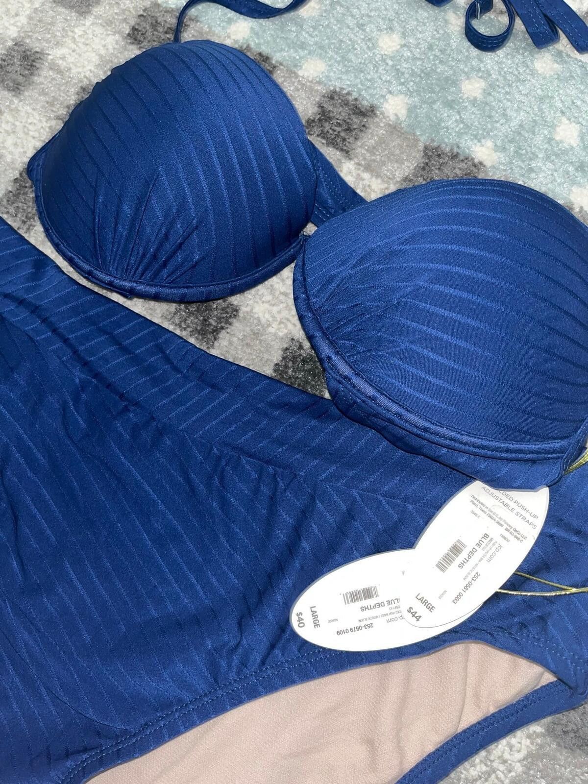 Other Women's Size L Swim 2 Piece Bikini Set Blue Depths Full Cove Size ONE SIZE - 2 Thumbnail