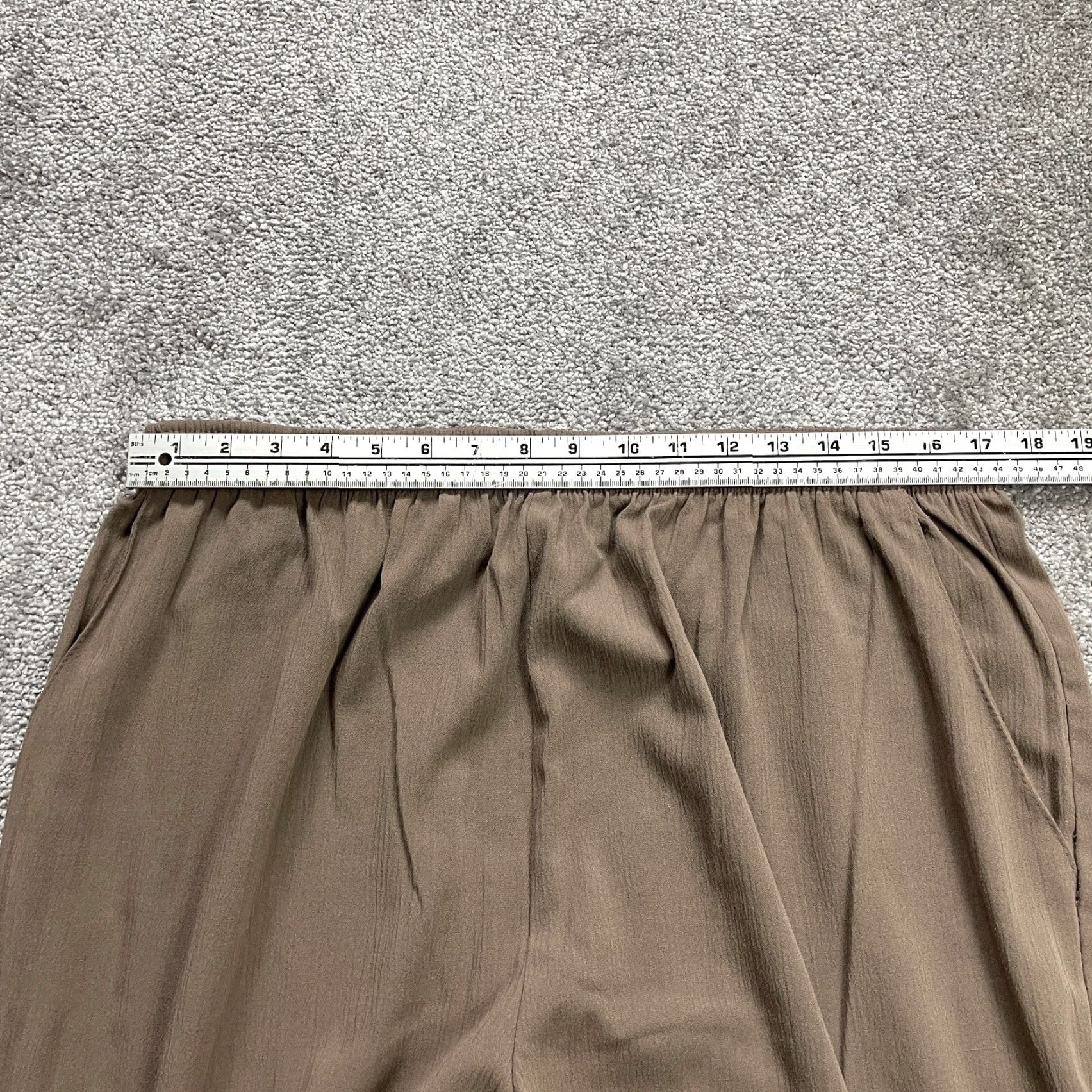 Etro VINTAGE Metro New York Pants Womens Brown Elastic Waist Rayon Tapered 34x26 Size 24" / US 00 / IT 34 - 7 Thumbnail