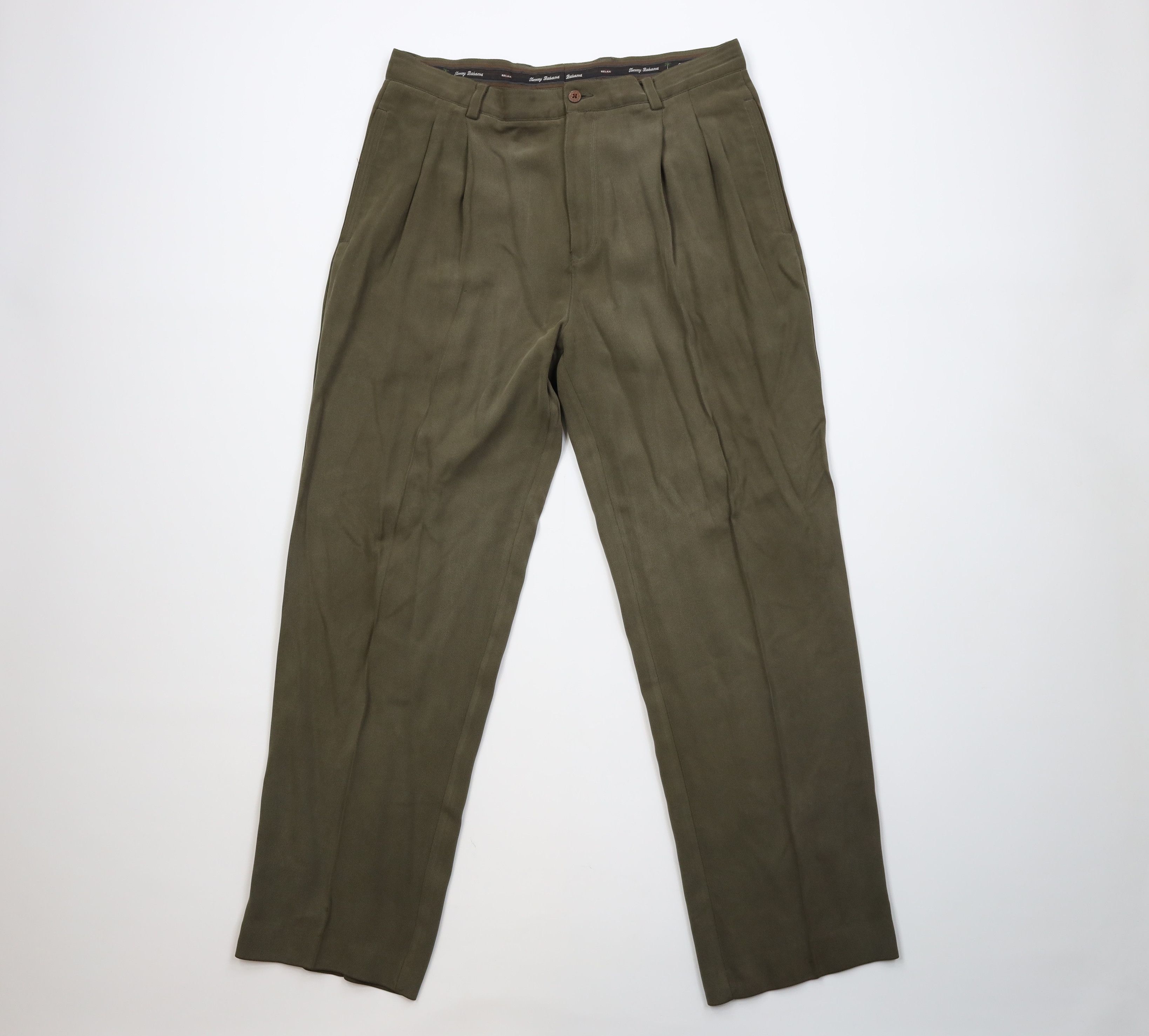 Tommy Bahama Vintage 90s Tommy Bahama Wide Leg Chino Pants Trousers Green Size US 36 / EU 52 - 1 Thumbnail