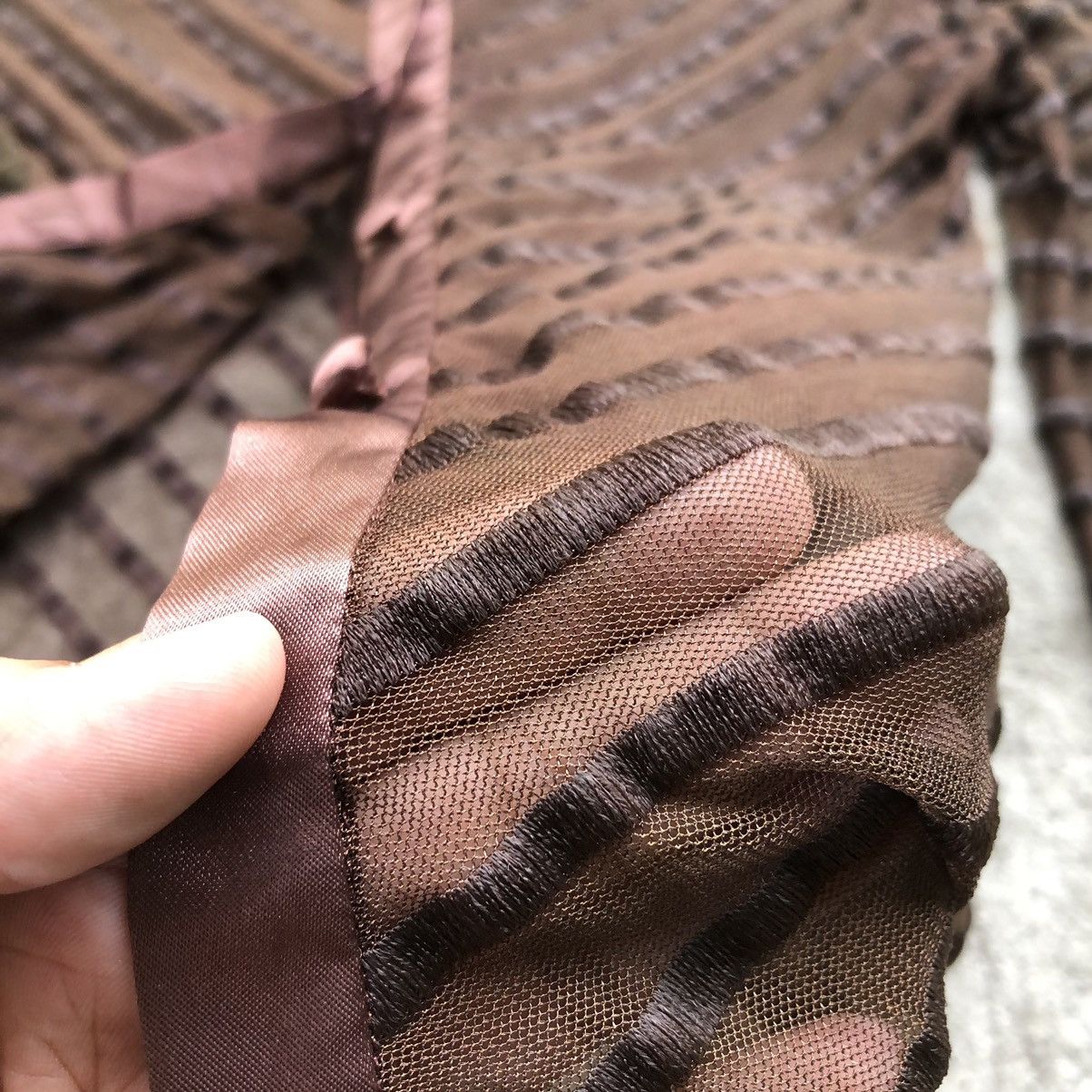Designer × Vivienne Tam Vivienne Tam Dark Brown See Through Mesh Longsleeves Size S / US 4 / IT 40 - 7 Thumbnail