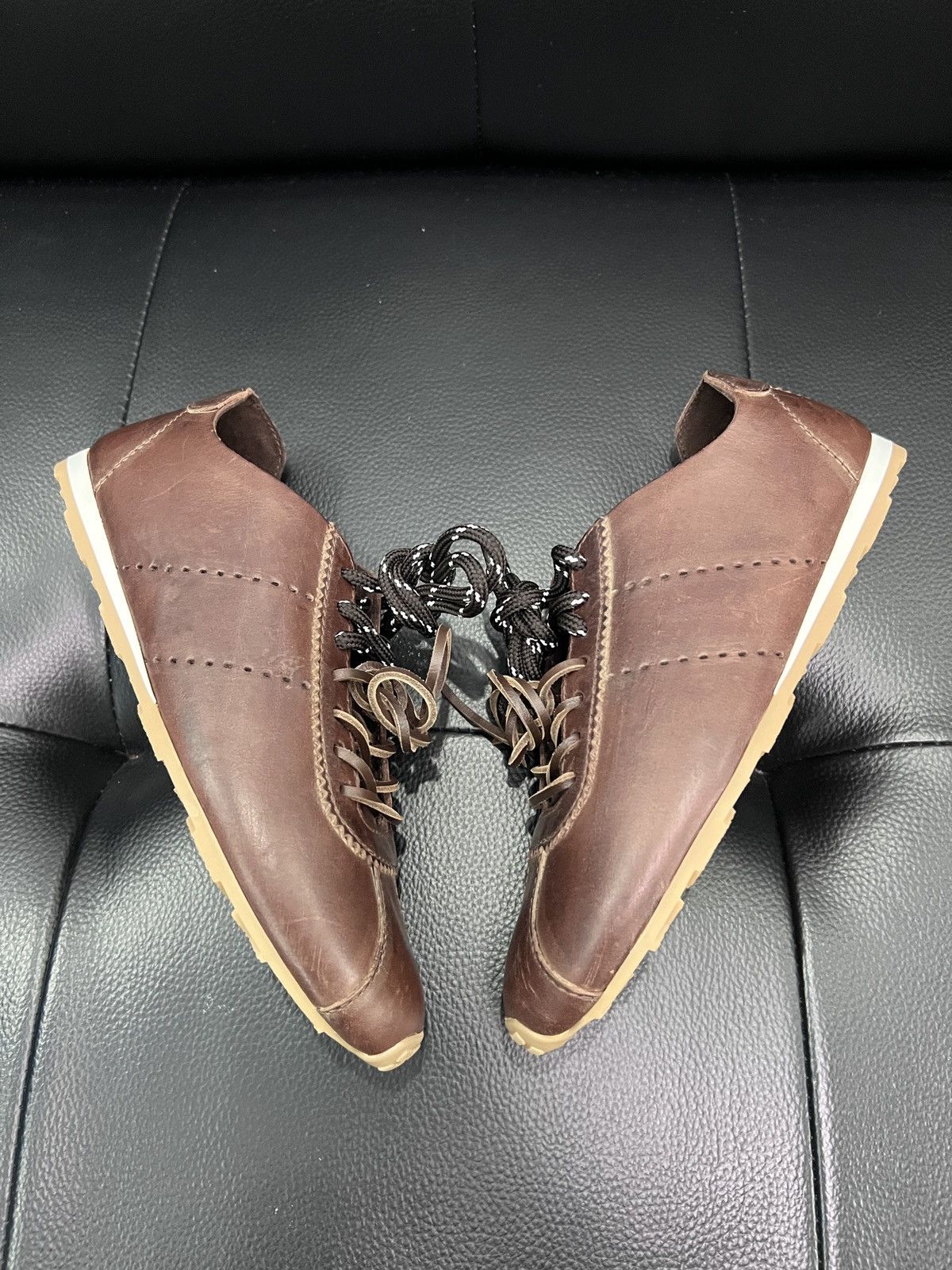 Miu Miu Miu Miu SS26 Plume Distressed Leather Sneakers Size US 6.5 / IT 36.5 - 13 Thumbnail
