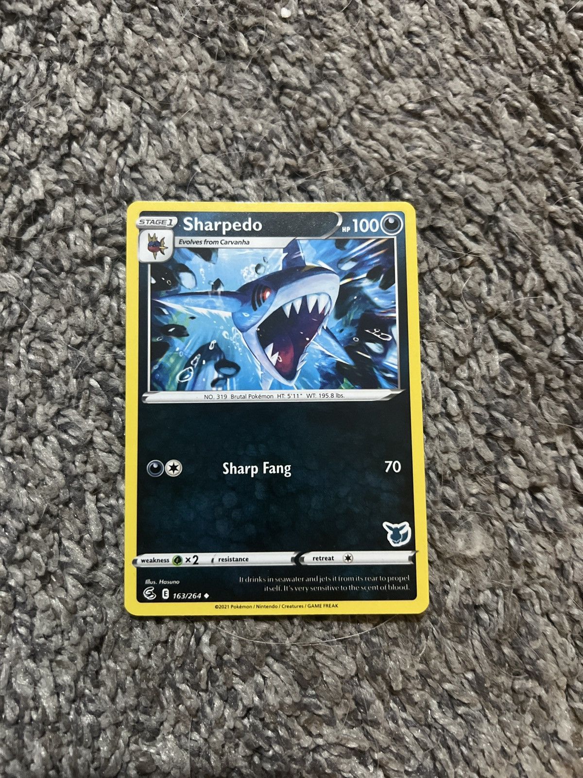 Pokemon 2021 Pokémon Sharpedo Stage 1 Card Size ONE SIZE - 1 Thumbnail