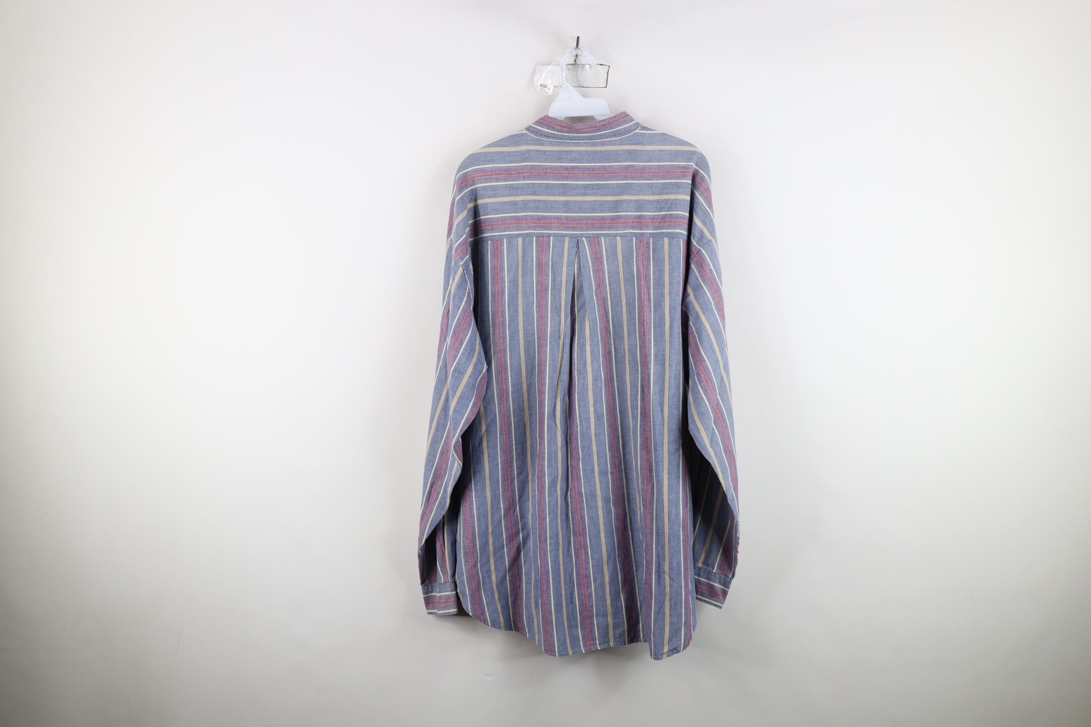 Vintage Vintage 90s Streetwear Chambray Collared Button Shirt Size US L / EU 52-54 / 3 - 10 Thumbnail