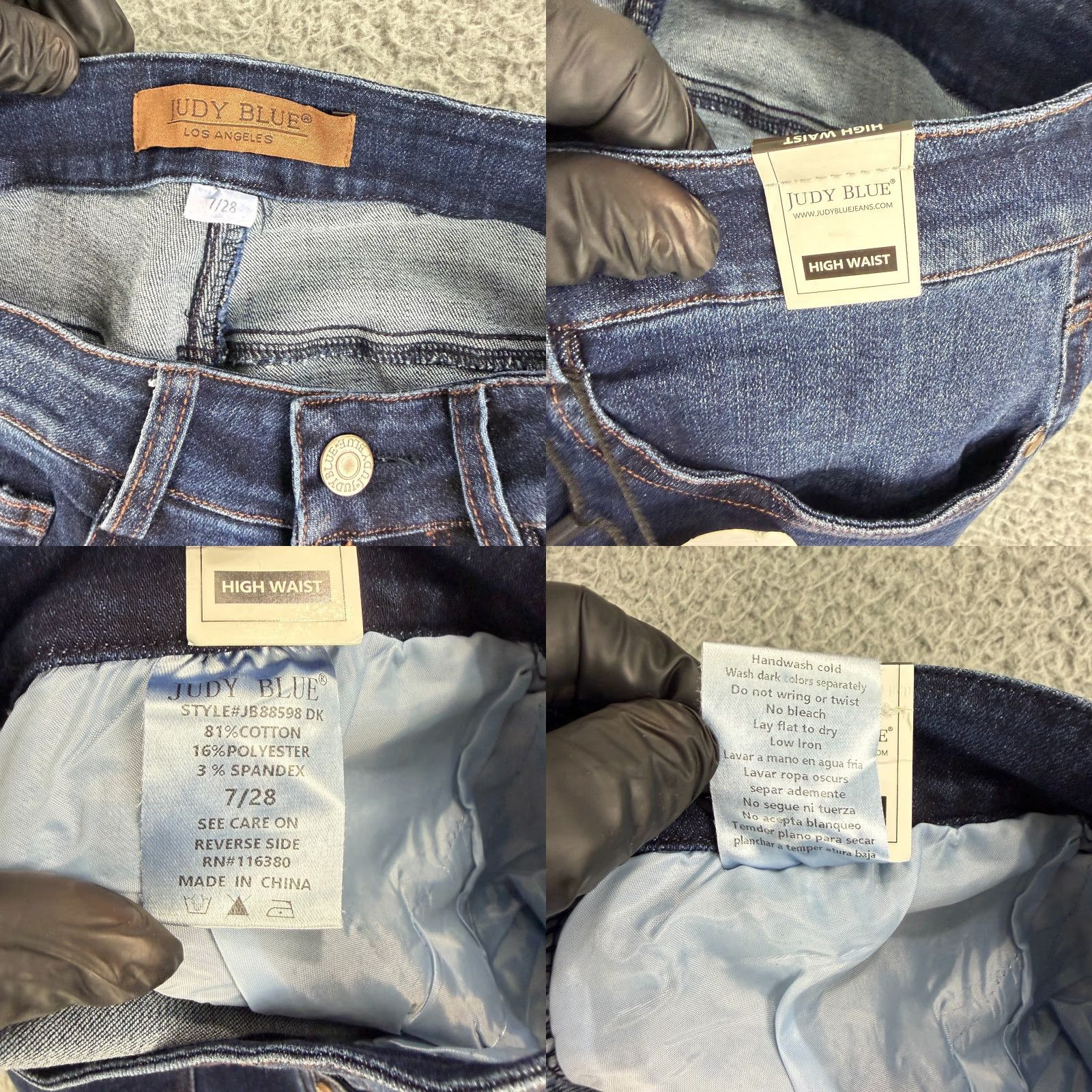 Vintage Judy Blue Jeans Womens Size 28 Blue Denim Straight Leg High Waist Dark Wash Jeans Size 28" / US 6 / IT 42 - 9 Thumbnail