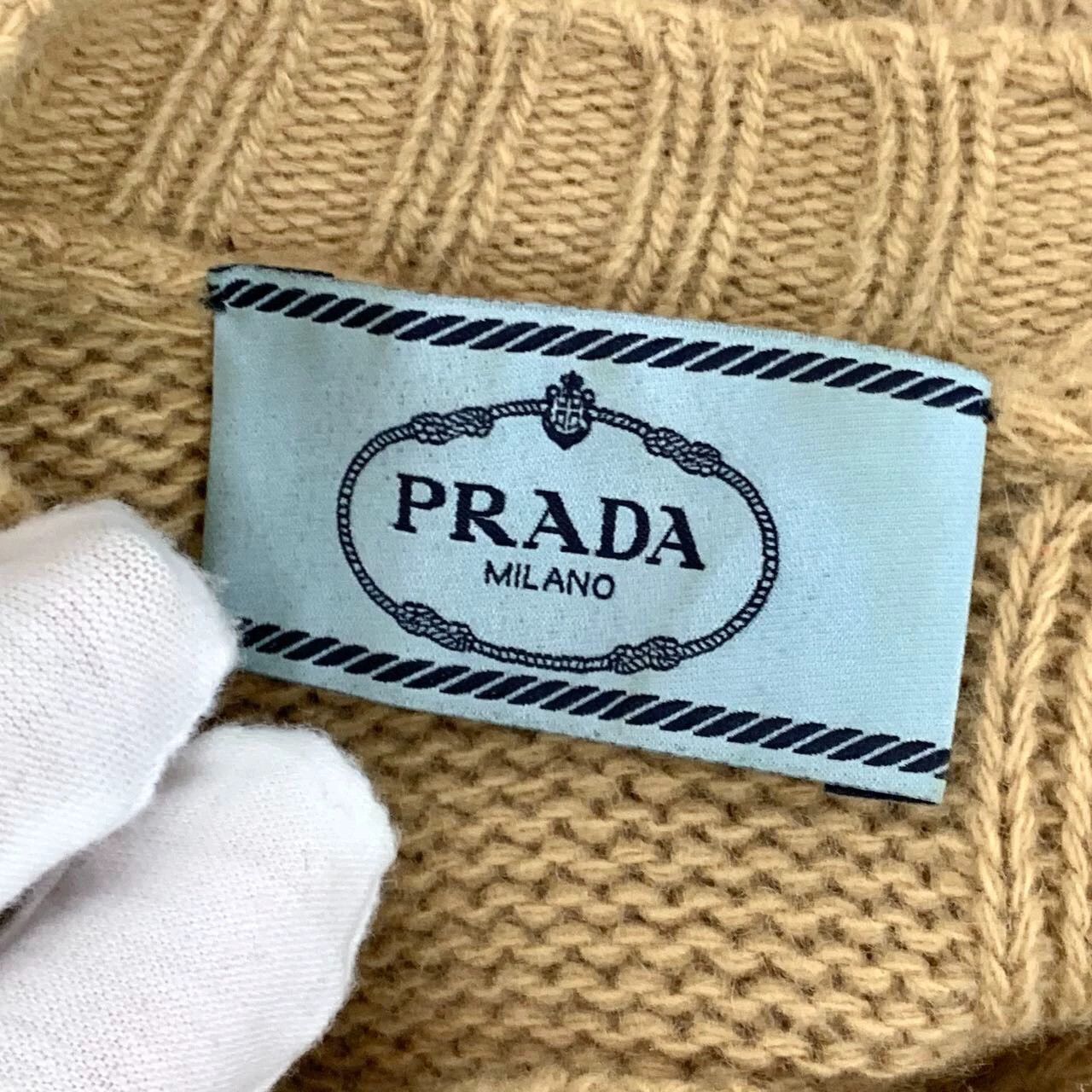 Prada KW0810 Prada Brown Wool Crew Neck Long Sleeve Knit Cardigan Size M / US 6-8 / IT 42-44 - 6 Thumbnail