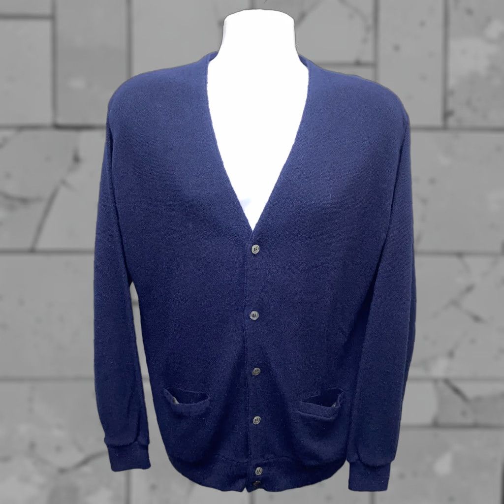 Vintage Vtg Arnold Palmer Mens Blue Acrylic USA Made Cardigan Sweater Size L Size US L / EU 52-54 / 3 - 1 Thumbnail