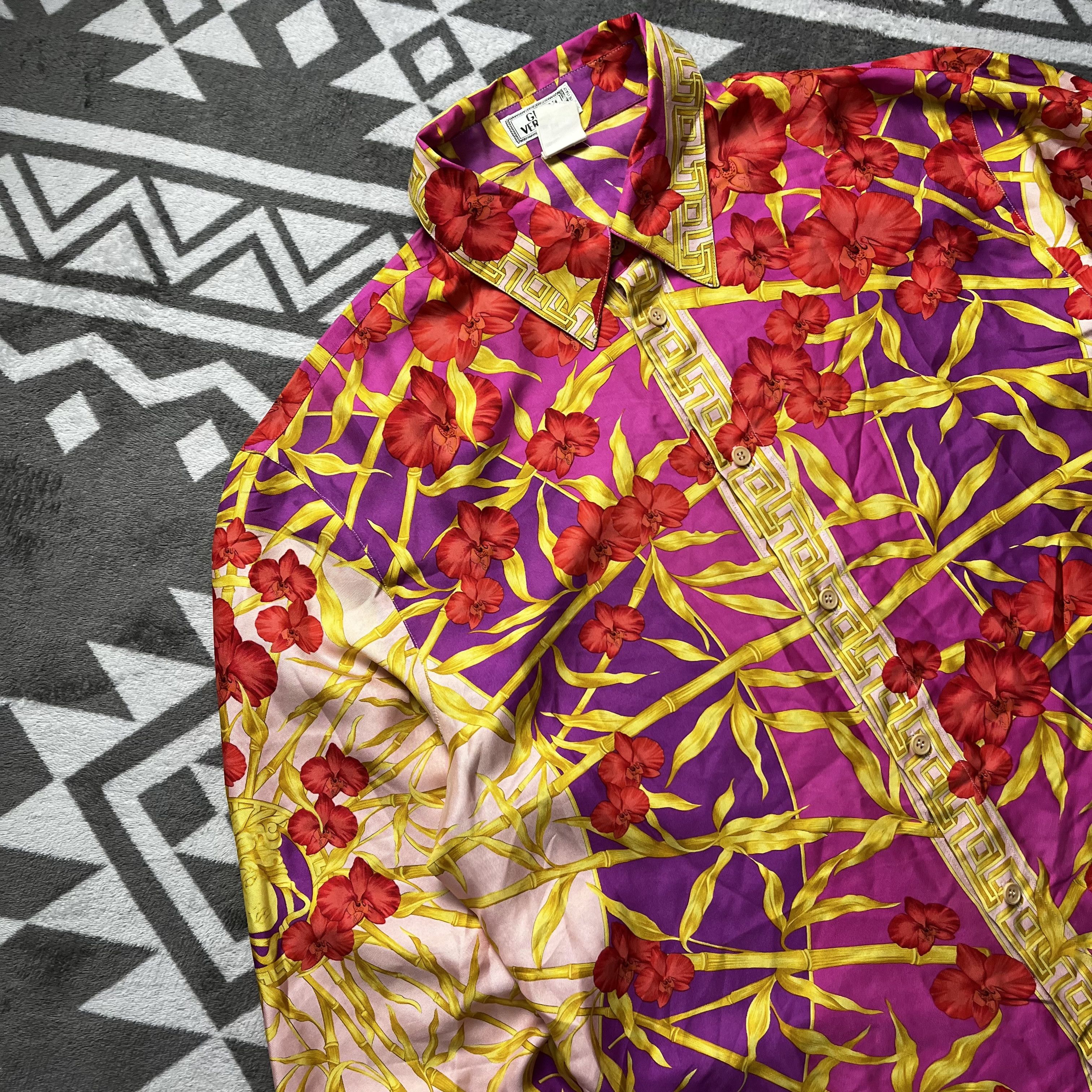 Versace Vintage Gianni Versace medusa floral bamboo silk shirt Size US M / EU 48-50 / 2 - 4 Thumbnail