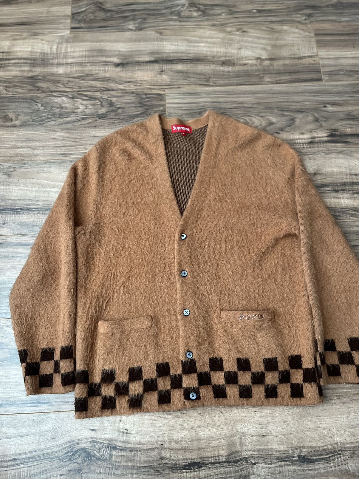 Supreme Supreme Brushed Checkerboard Cardigan Size US M / EU 48-50 / 2 - 12 Thumbnail