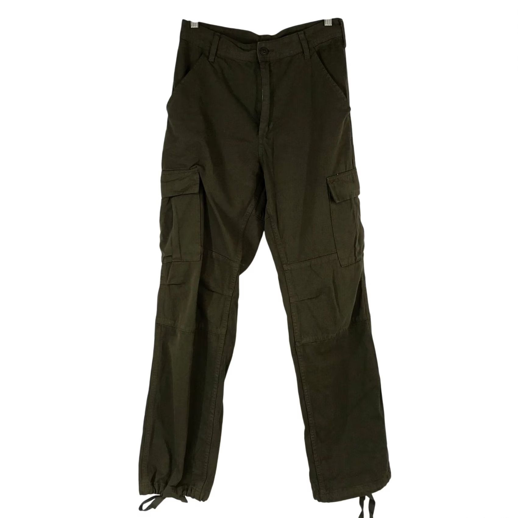 Olive J. GALT WOMEN'S PANTS Cargo Olive 100% Cotton M Size OLIVE Women Cargo Pants Size 32" / US 10 / IT 46 - 2 Thumbnail