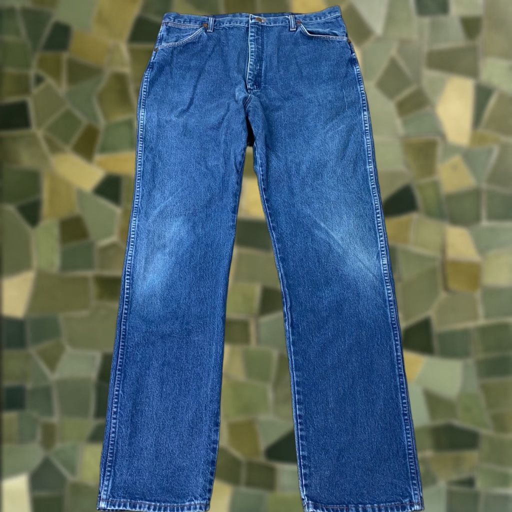 Wrangler VINTAGE Wrangler Cowboy Cut Jeans Mens 36x35 Straight Denim Blue 13MWZPW 5-Pocket USA Mens Jeans Size US 36 / EU 52 - 1 Thumbnail