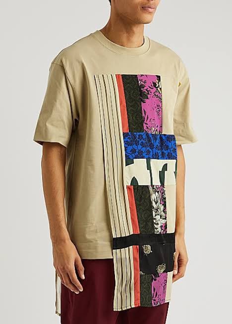 Dries Van Noten Dries Van Noten Beige Paneled T-Shirt 2013 Size US XL / EU 56 / 4 - 1 Thumbnail