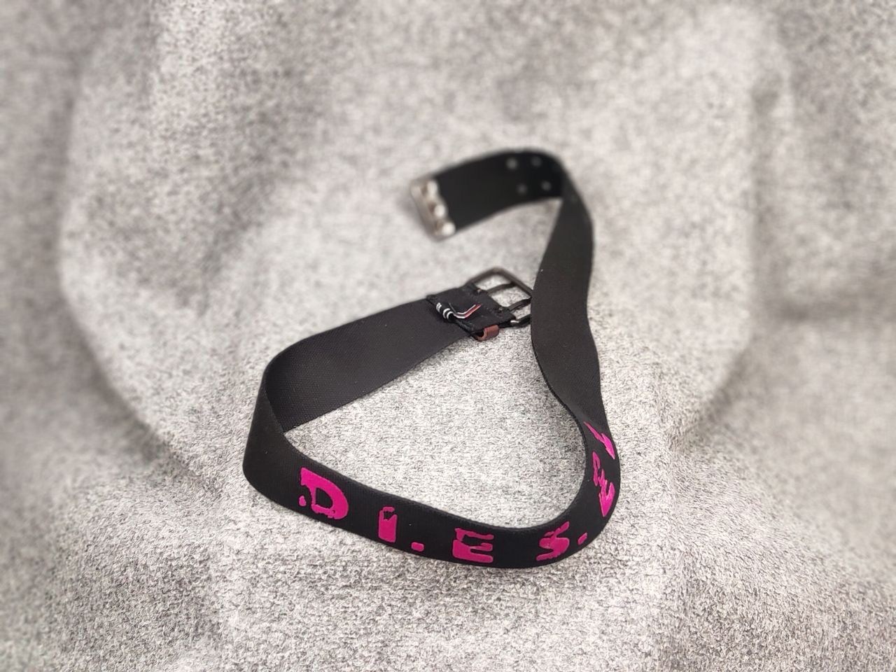 Diesel Vintage Diesel Chunky Canvas black belt with logo Y2k Style Size ONE SIZE - 8 Thumbnail