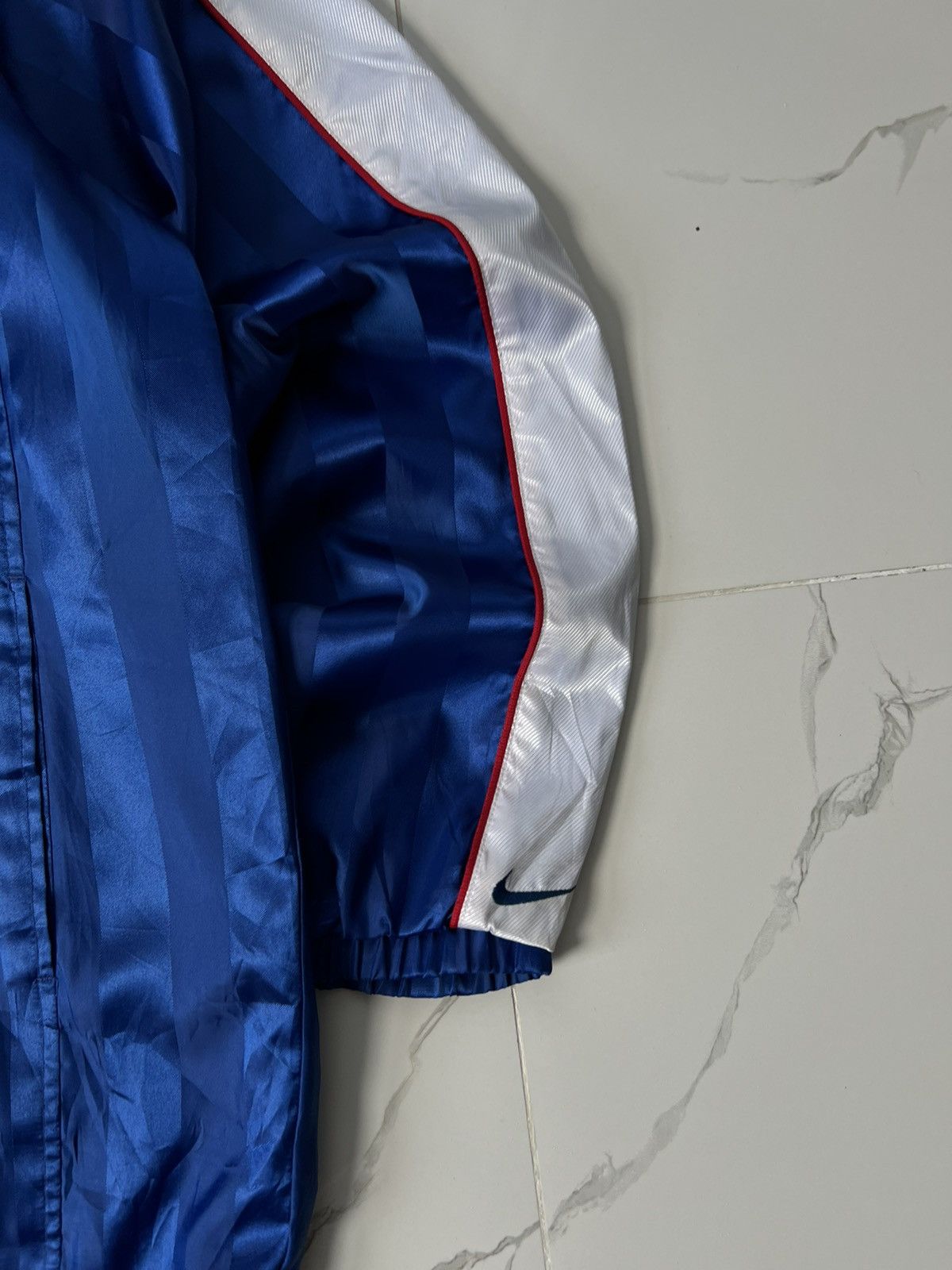 Nike × Vintage 90's NIKE TEAM BACK SWOOSH LOGO RARE STRIPE Y2K TRACK JACKET Size US M / EU 48-50 / 2 - 2 Thumbnail