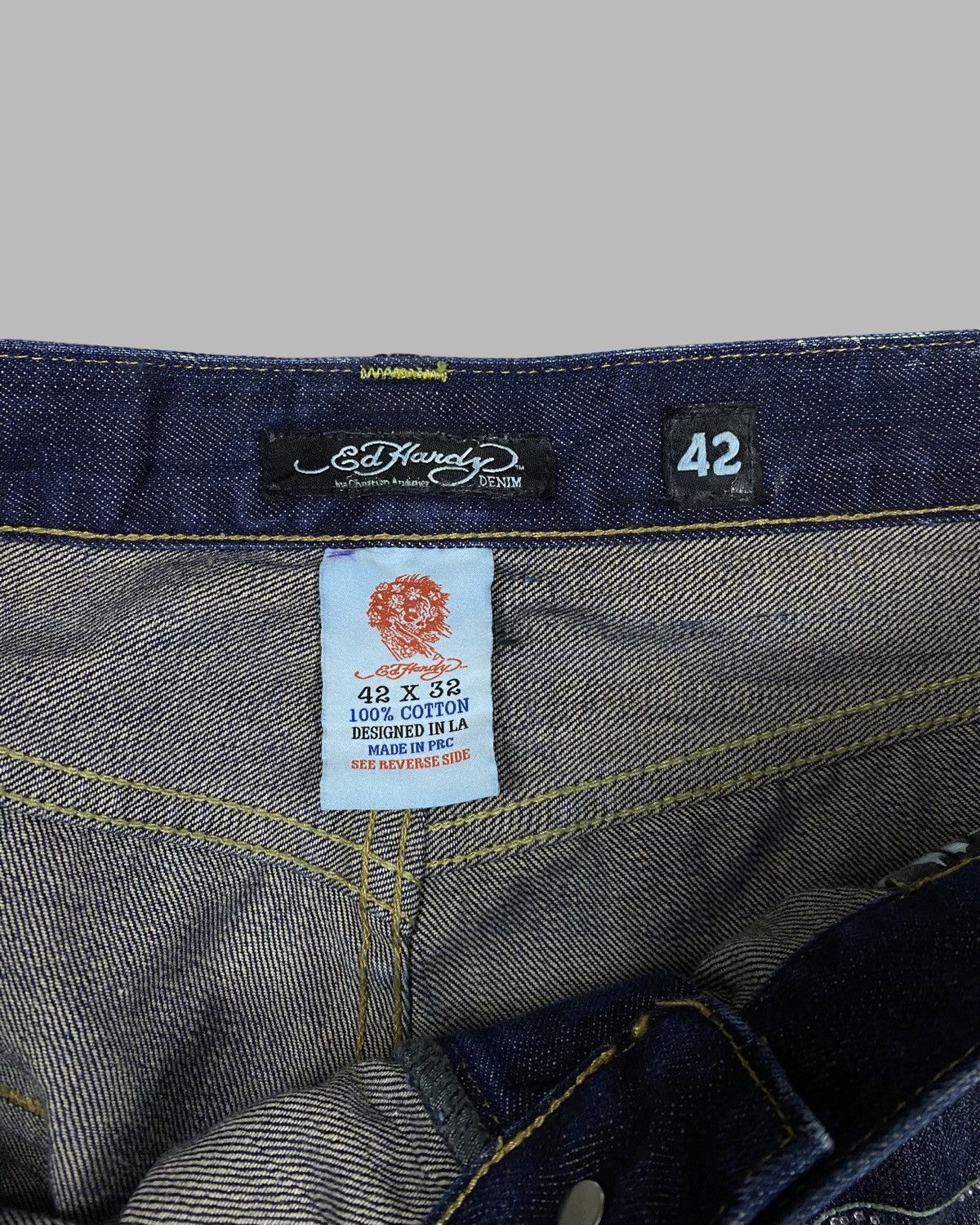 Christian Audigier Rare 00’s Ed hardy Rhinestone Dragon big logo Jeans Pants Size US 42 / EU 58 - 10 Thumbnail