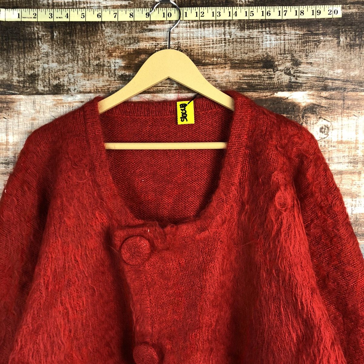 Homespun Knitwear × Japanese Brand Japanese Brand Red Mohair Cardigan #A2295 Size XL / US 12-14 / IT 48-50 - 4 Thumbnail
