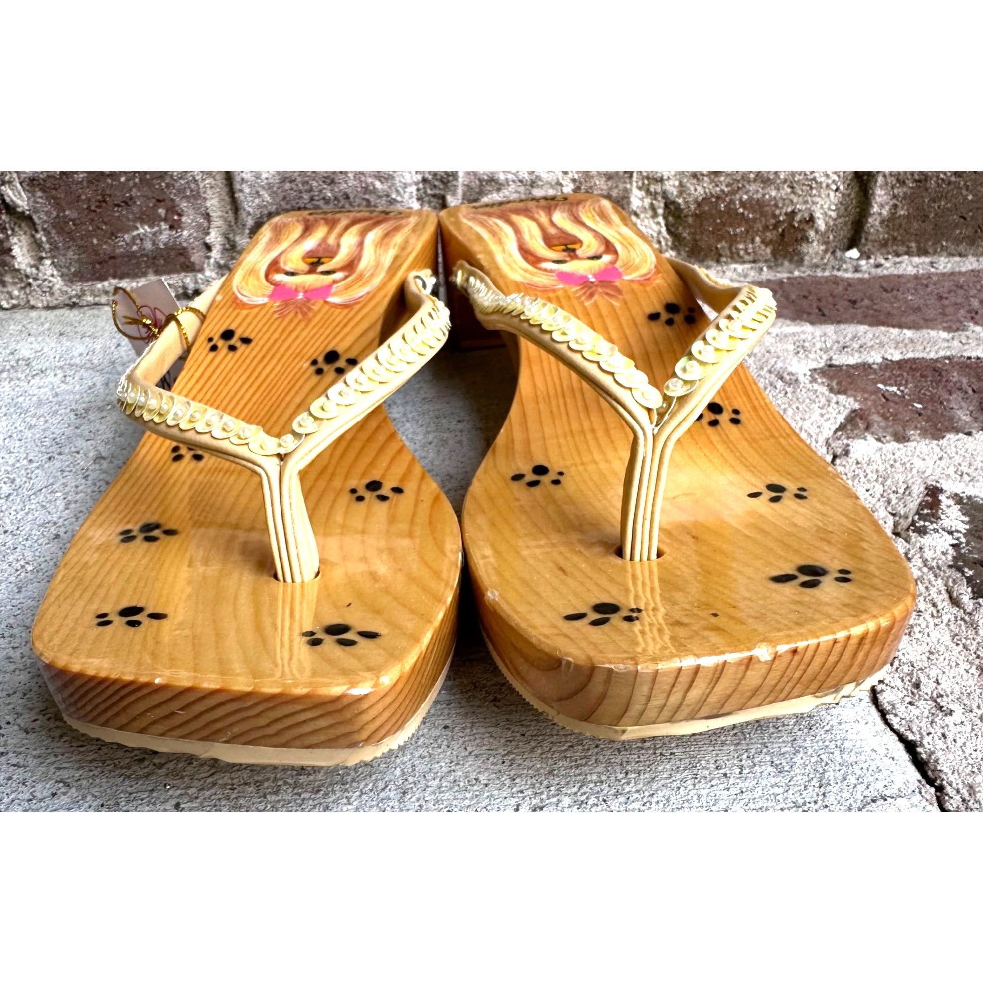 Other Woodies Yorkie Sandals Size 6 Heels Paw Print Throngs Long H Size US 6 / IT 36 - 9 Thumbnail