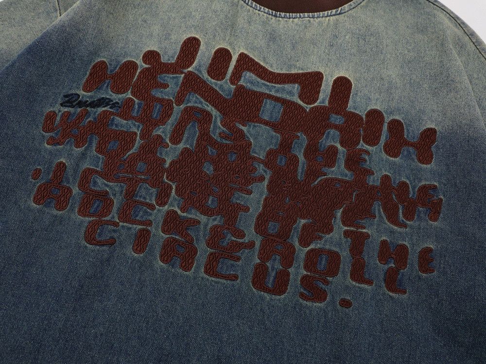 Vintage Gradient Washed Distressed Denim T-Shirt for Men Size US M / EU 48-50 / 2 - 4 Thumbnail