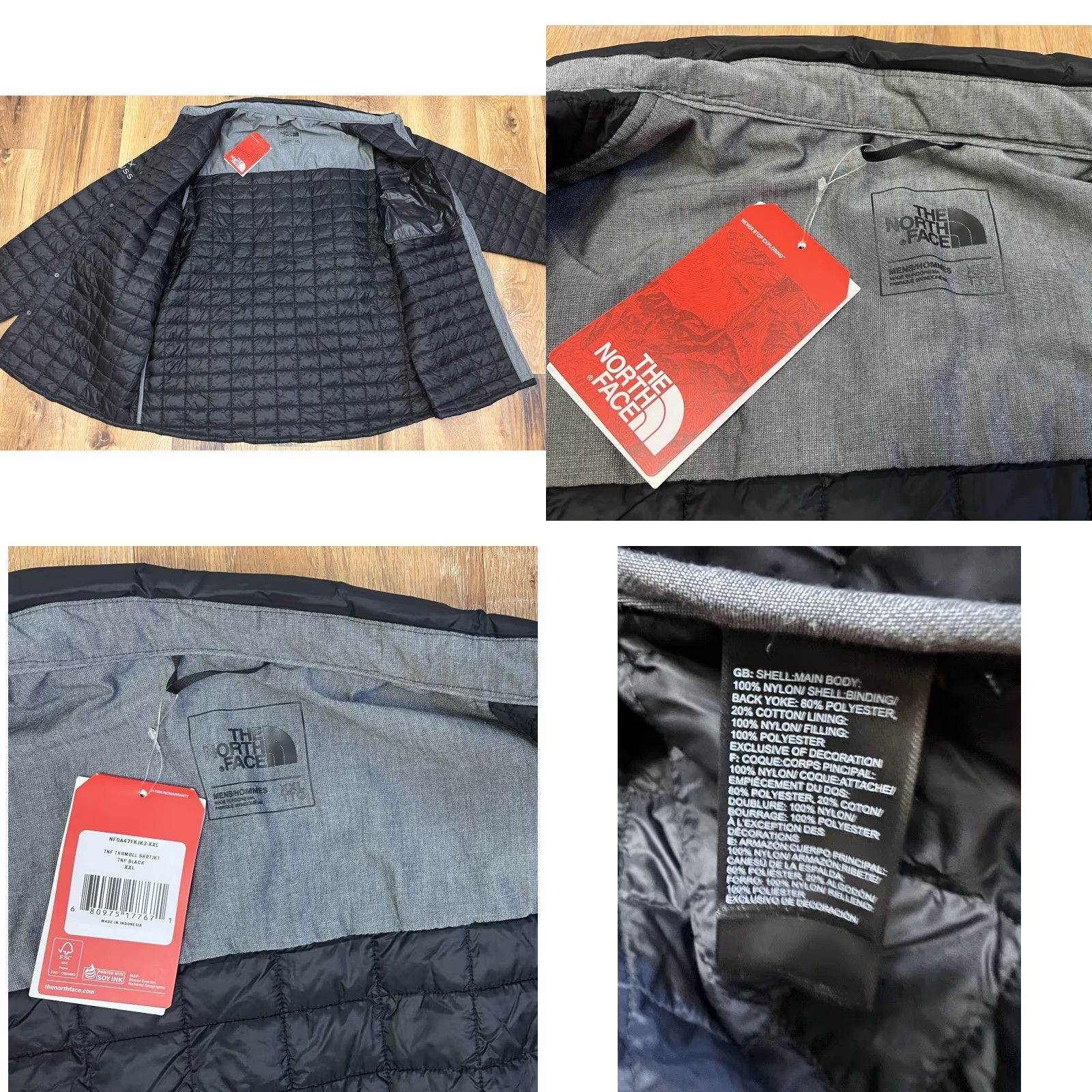 The North Face VINTAGE The North Face Thermoball Jacket Men 2XL Black Quilted Insulated Puffer Snap Front Logo Size US XXL / EU 58 / 5 - 8 Thumbnail