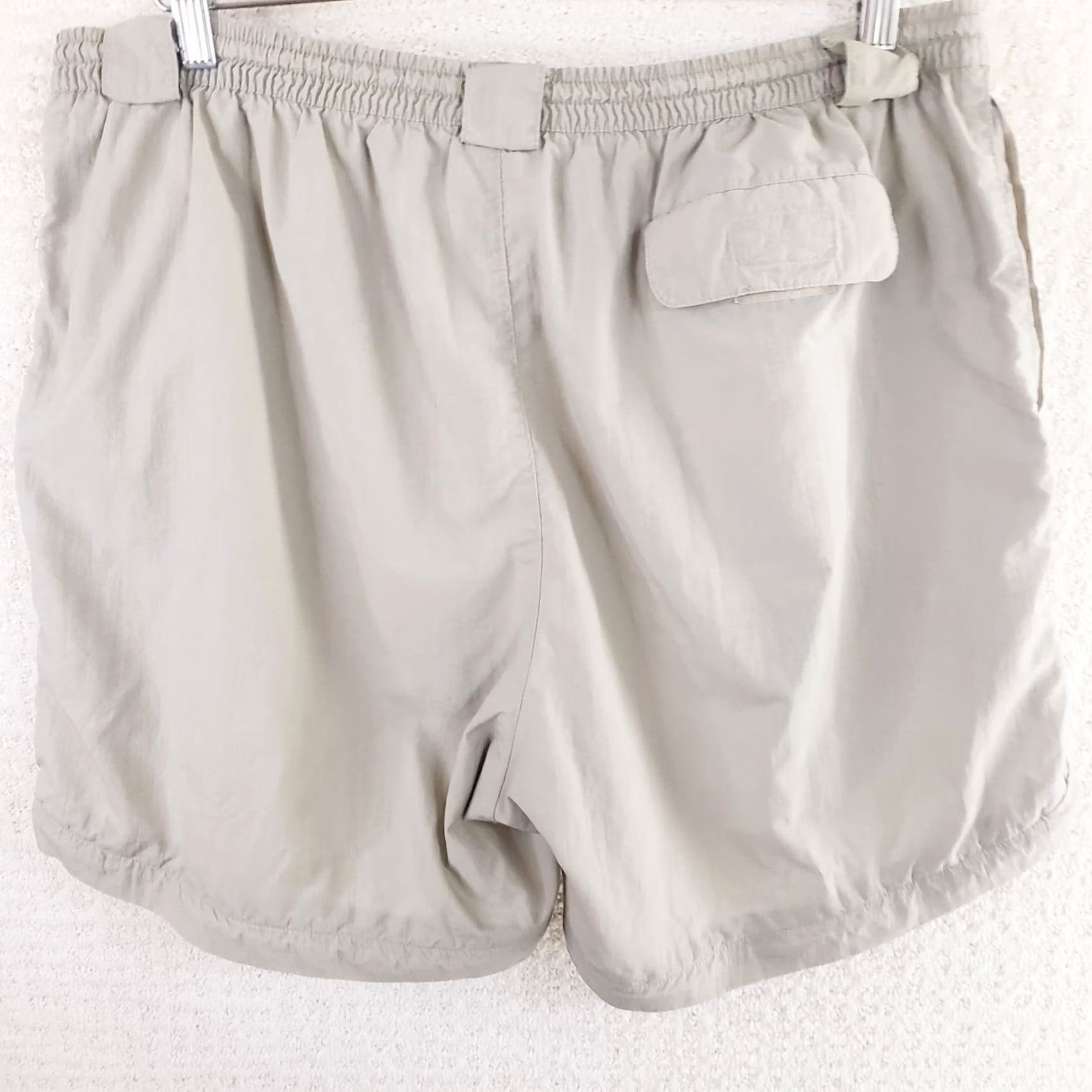 Vintage Bimini Bay Drawstring Fishing Cargo Shorts Men's L Beige Nylon Pockets Cargo Pocket Tan Beige Chino Sitout Regular Motion Outdoors 90s Size US 33 - 7 Thumbnail