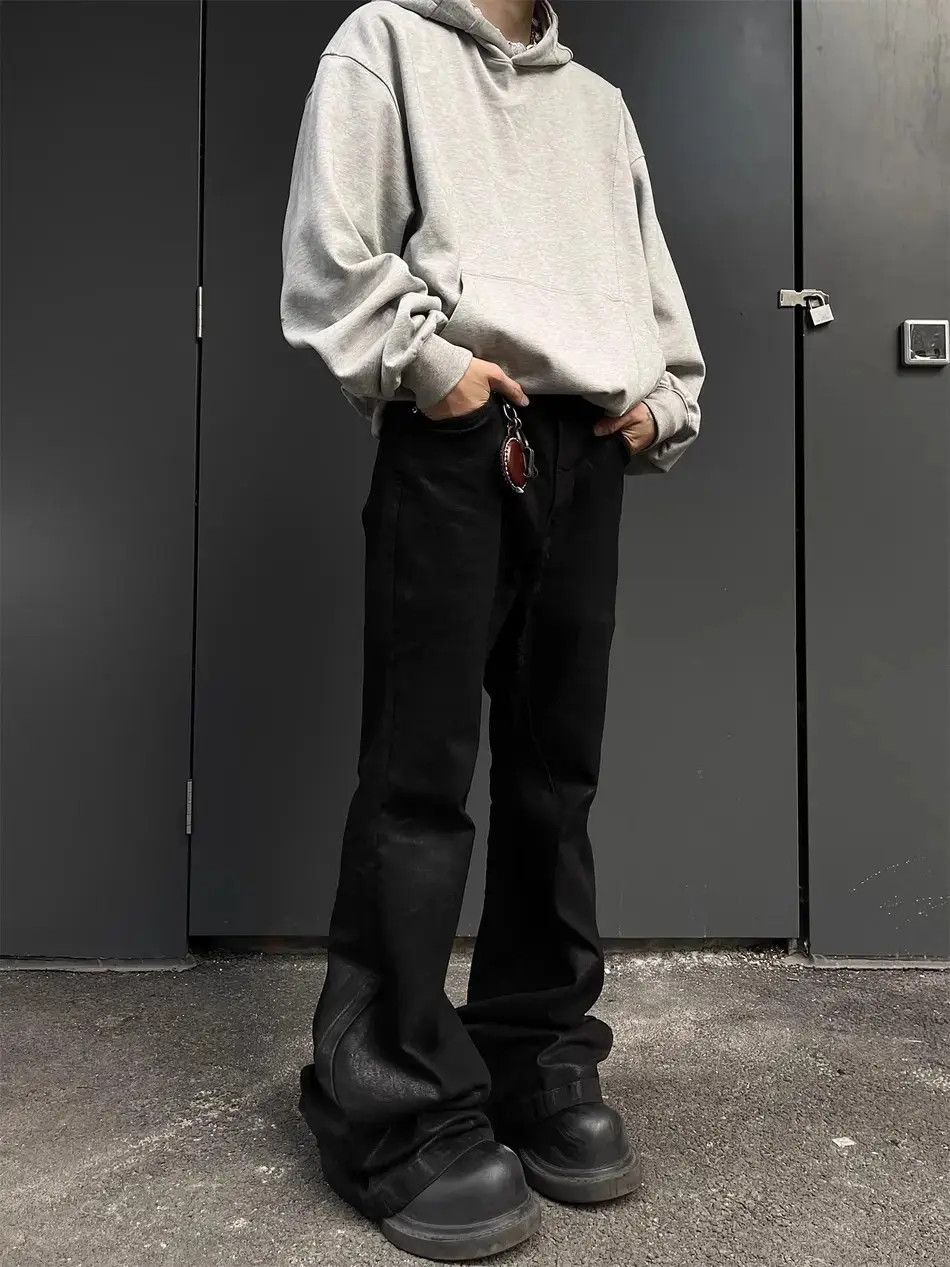 Japanese Brand × Jean Black glue coated waxed jeans Size US 34 / EU 50 - 3 Thumbnail