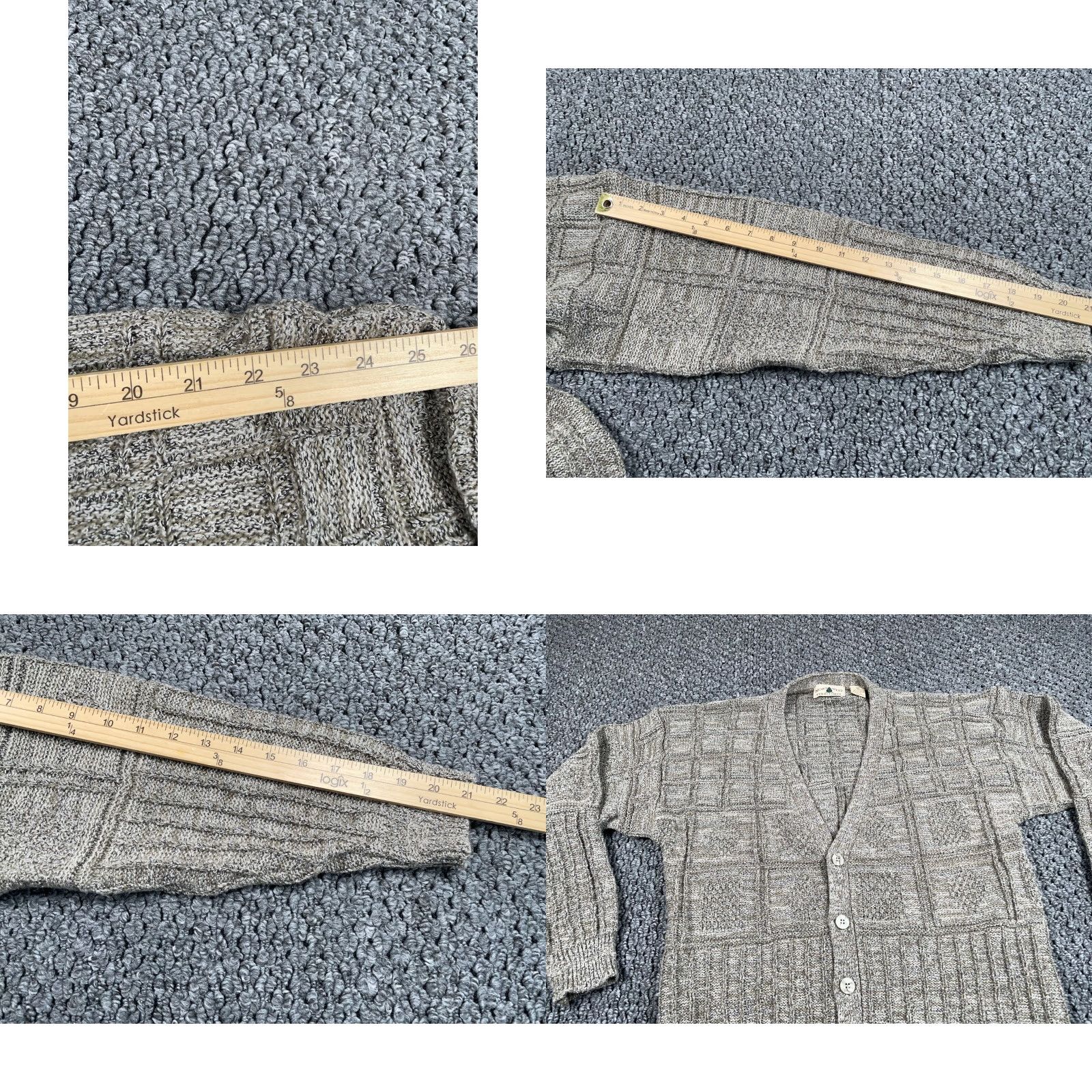Vintage VINTAGE Northwest Territory Cardigan Sweater Men M Beige Textured Knit Geometric Pattern 90s Hipster Preppy Casual Fall Winter Size US M / EU 48-50 / 2 - 8 Thumbnail