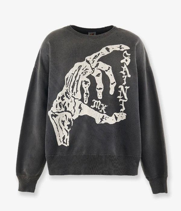 Saint Michael o1mle0326 Bone Saint Sweatshirt in Black Size US XXL / EU 58 / 5 - 1 Preview