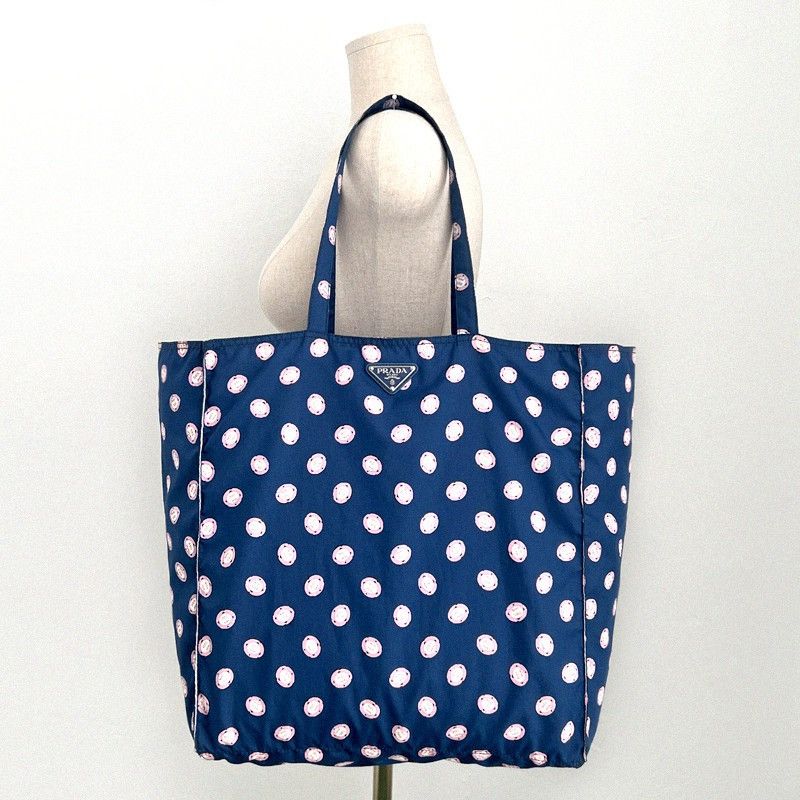Prada Prada Polka Dot Navy Shoulder Bag Vintage Logo Size ONE SIZE - 1 Thumbnail