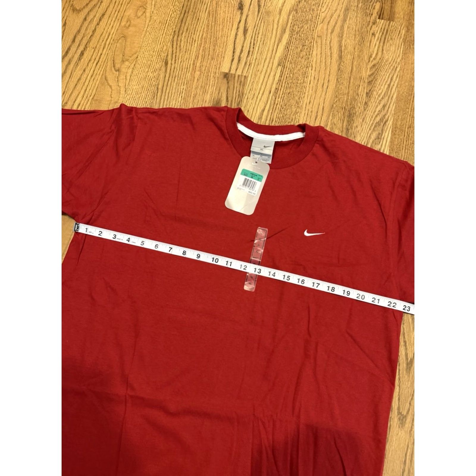 Nike VINTAGE Nike Swoosh T Shirt Men XL Red Short Sleeve 90s Sports USA NWT NOS Check Mens Size US XL / EU 56 / 4 - 4 Thumbnail