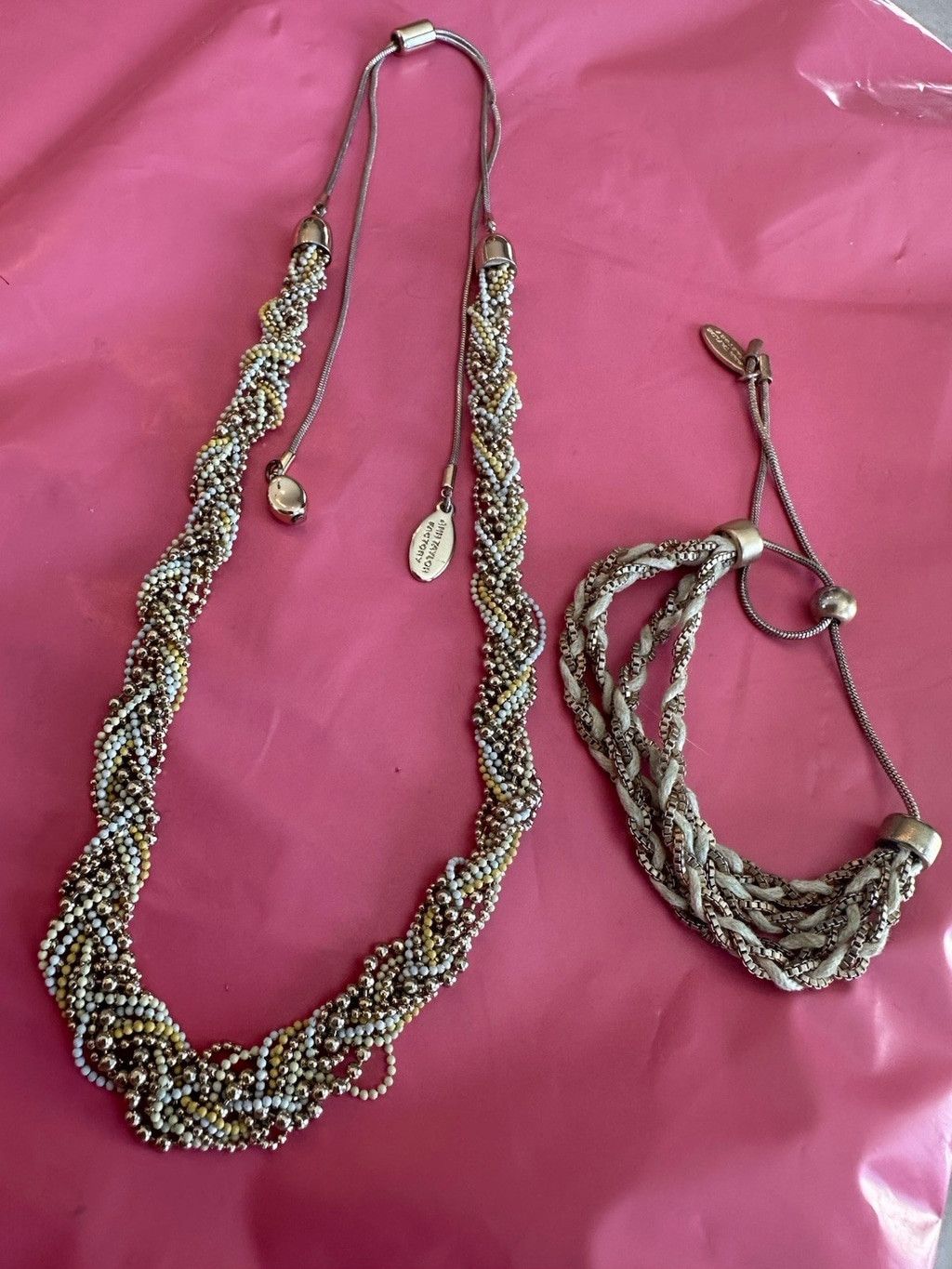 Ann Taylor Set Ann Taylor Goldtone Tiny Bead Braided Multi Strand Adjus Size ONE SIZE - 1 Thumbnail