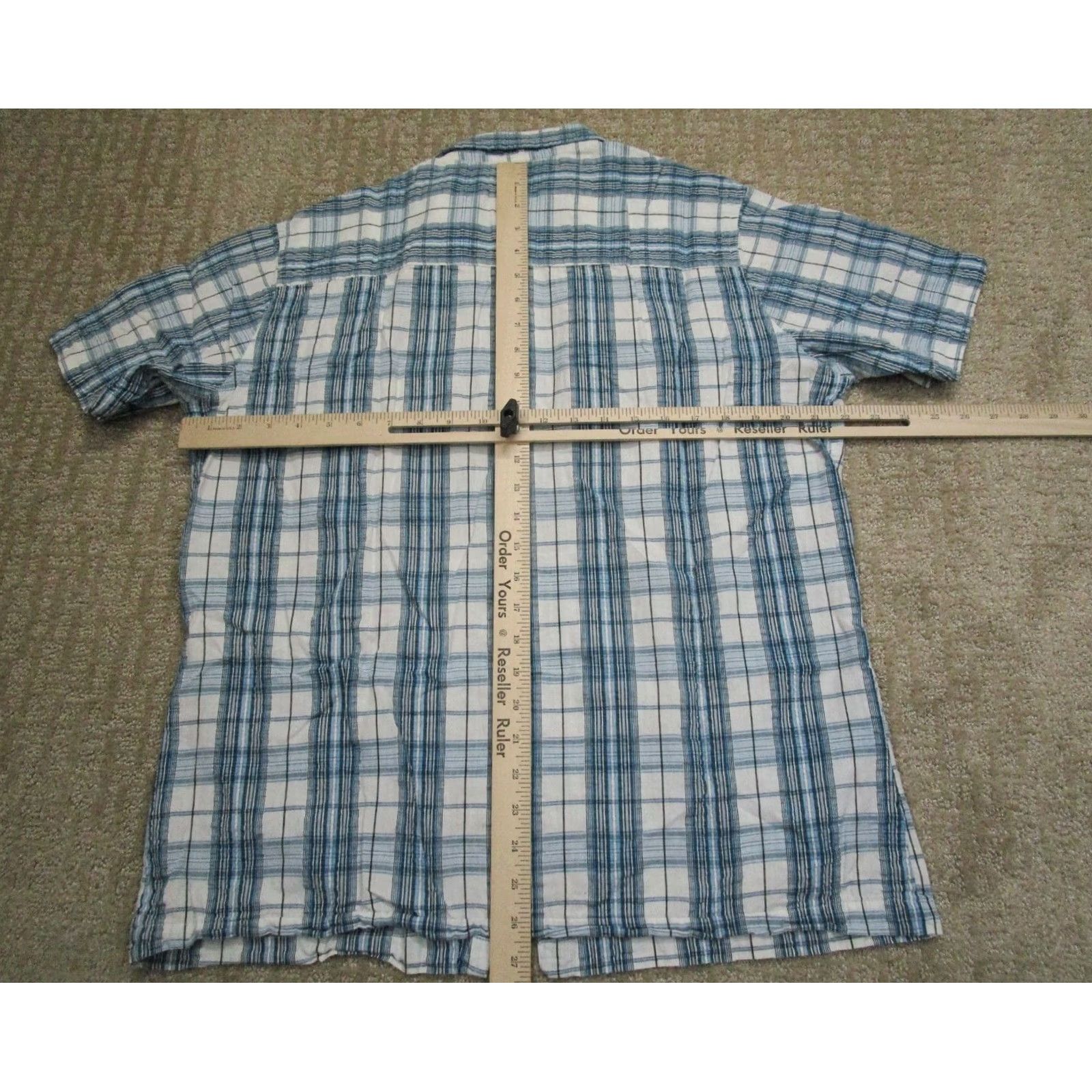Vintage Kuhl Shirt Men Large Blue Tartan Plaid Short Sleeve Button Up Hiking Fishing Size US L / EU 52-54 / 3 - 4 Thumbnail