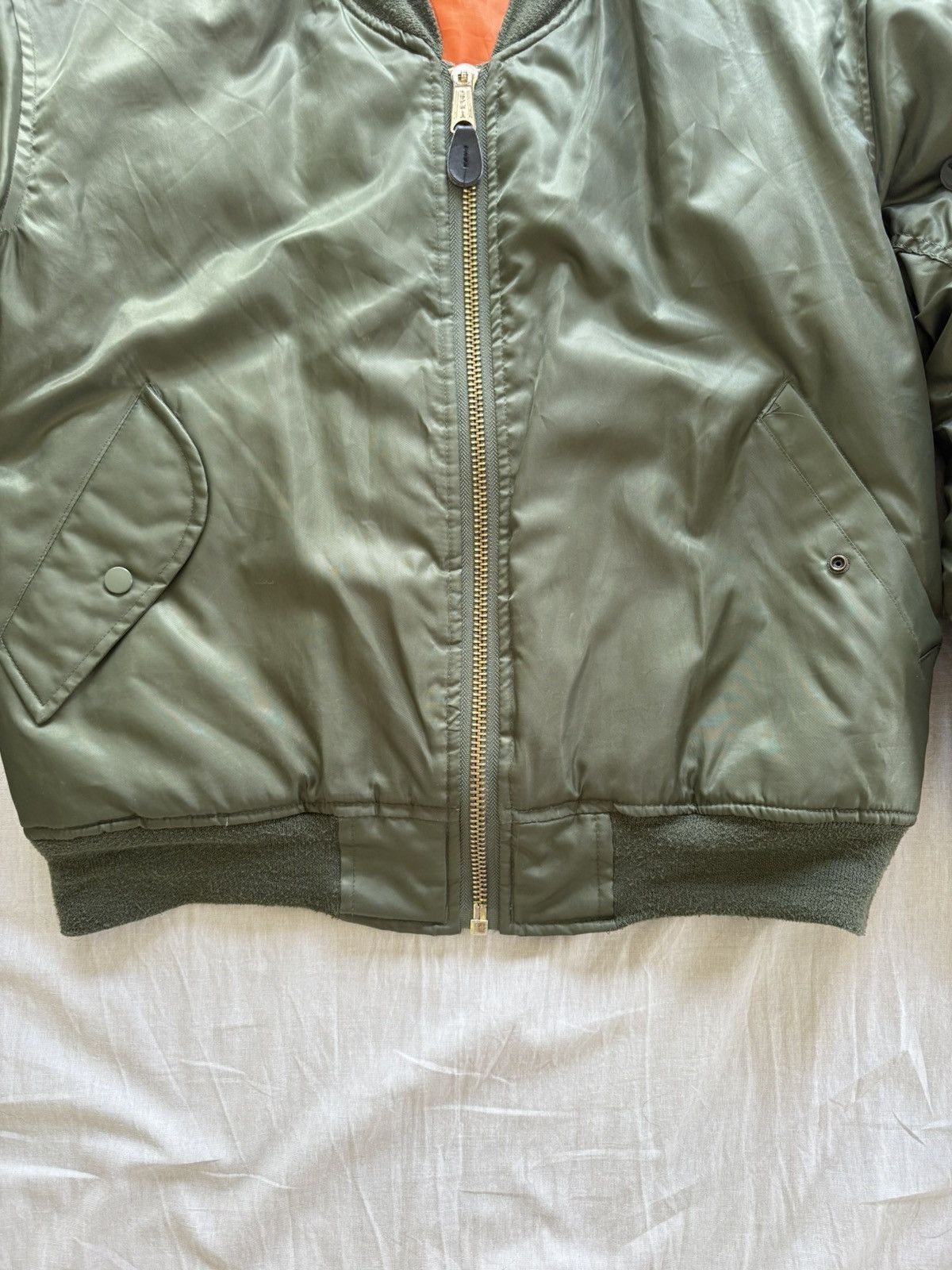 Delta Men’s Vintage flight MA1 Delta bomber jacket in khaki green Size US XS / EU 42 / 0 - 3 Thumbnail
