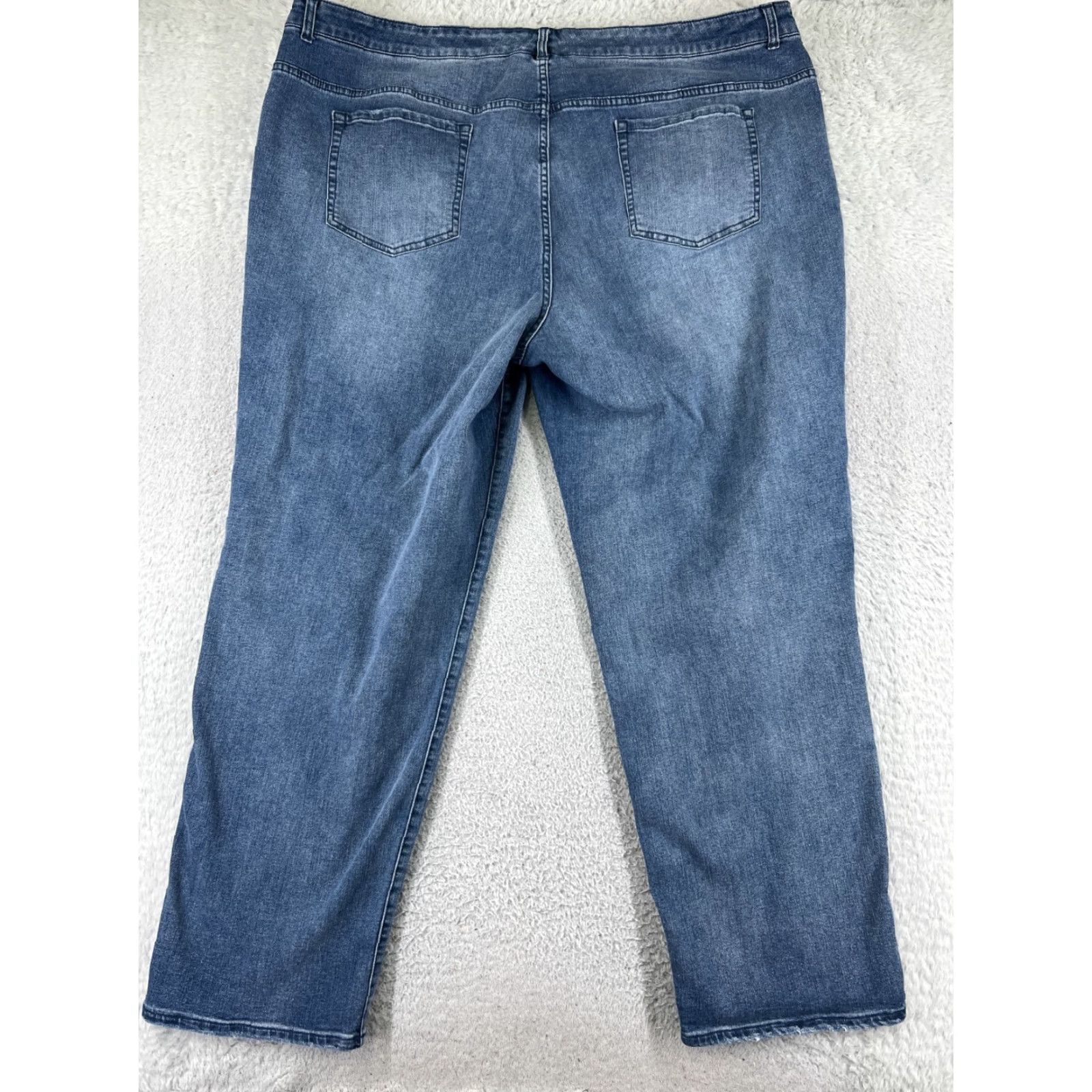 Vintage LOGO by Lori Goldstein Womens Jeans 26W Blue Denim High Rise Straight Embroidered 5-Pocket Designer Size 26" / US 2 / IT 38 - 2 Thumbnail