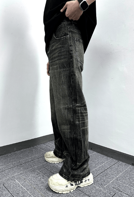Japanese Brand × Jean Retro distressed trendy loose casual lightning washed jeans Size US 32 / EU 48 - 3 Thumbnail