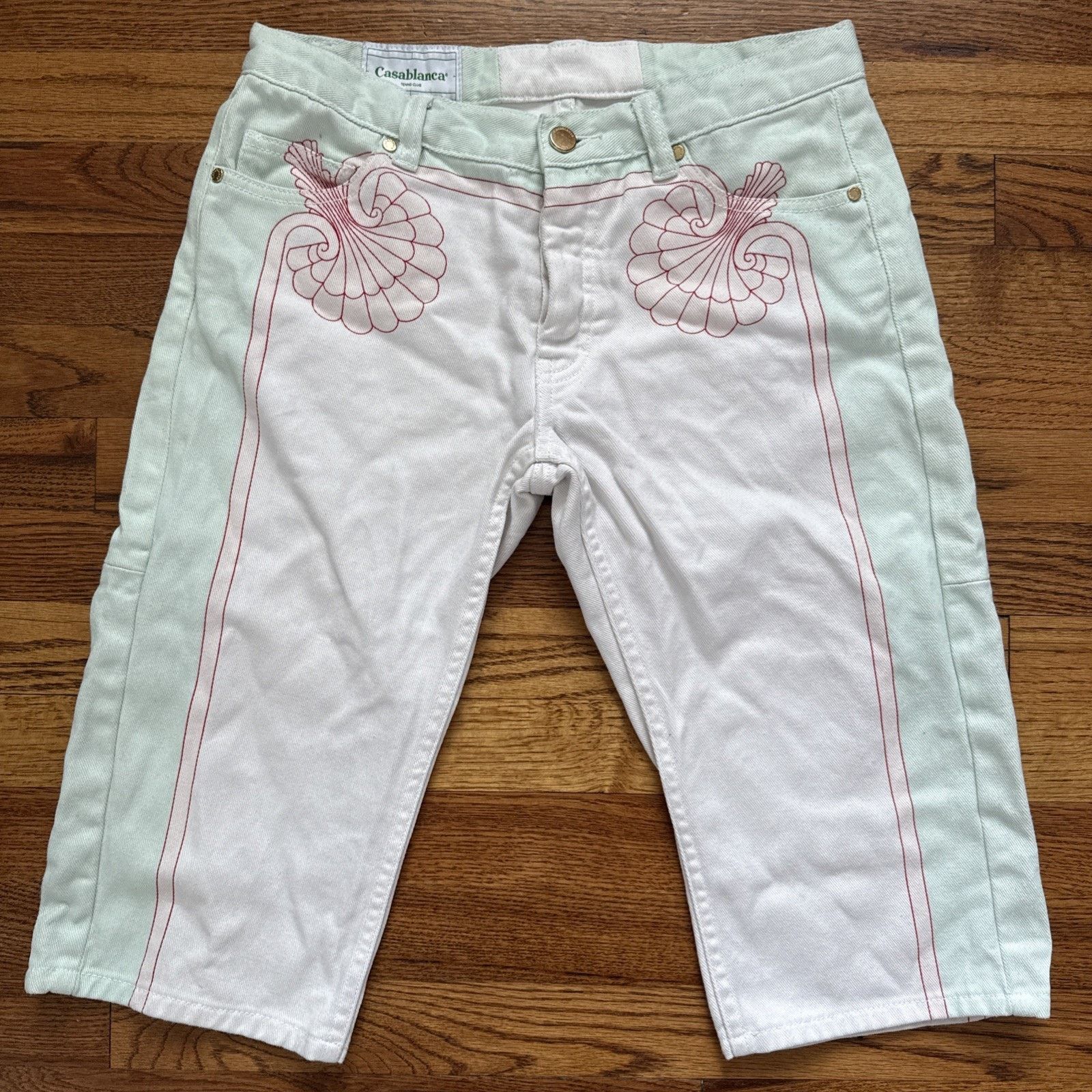 Casablanca casablanca shell print denim shorts white Size S 30 C23 Size US 30 / EU 46 - 1 Thumbnail