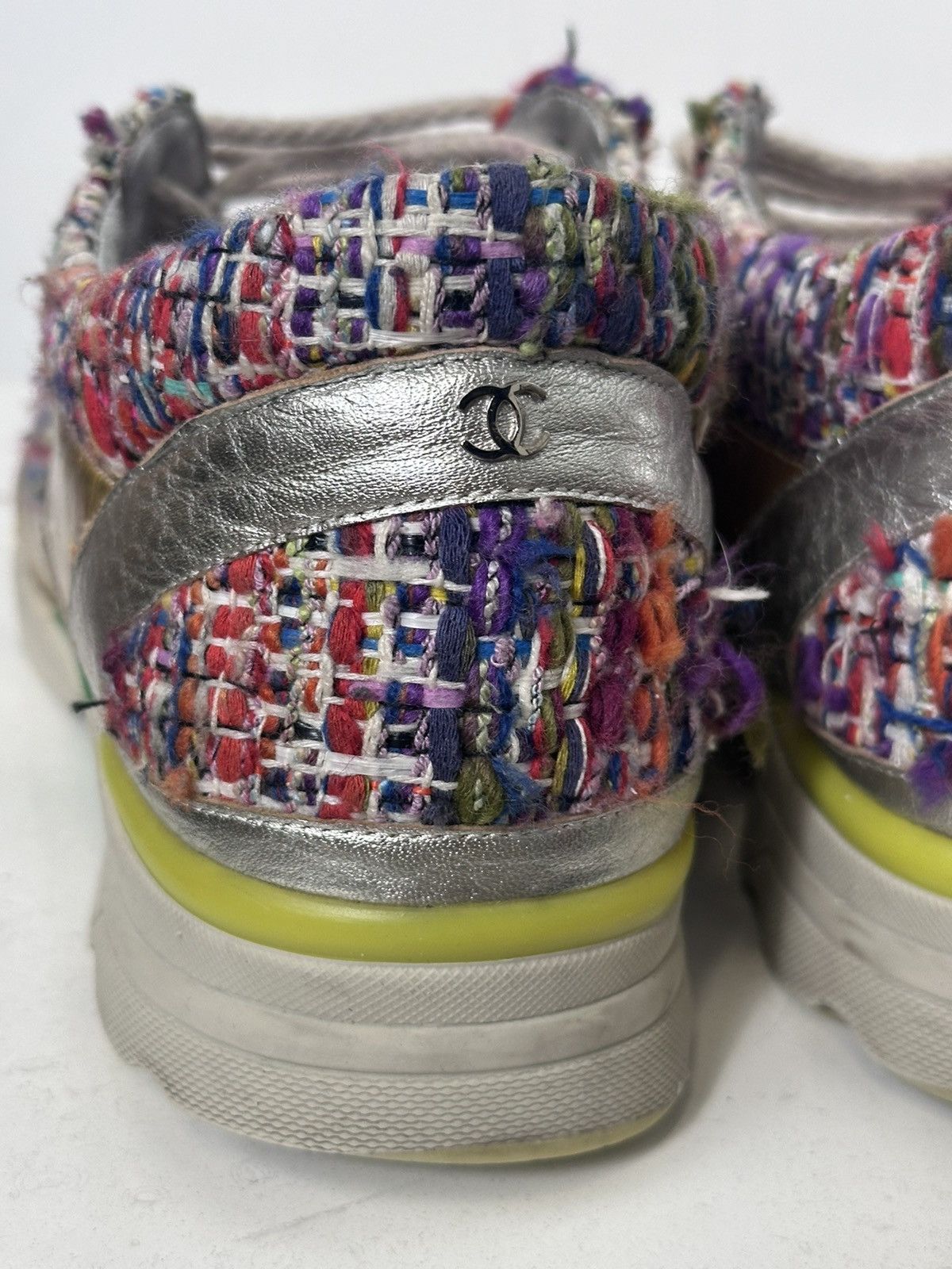 Chanel Tweed Lambskin Runway Sneakers - RAINBOW TWEED Size US 9 / EU 42 - 8 Thumbnail