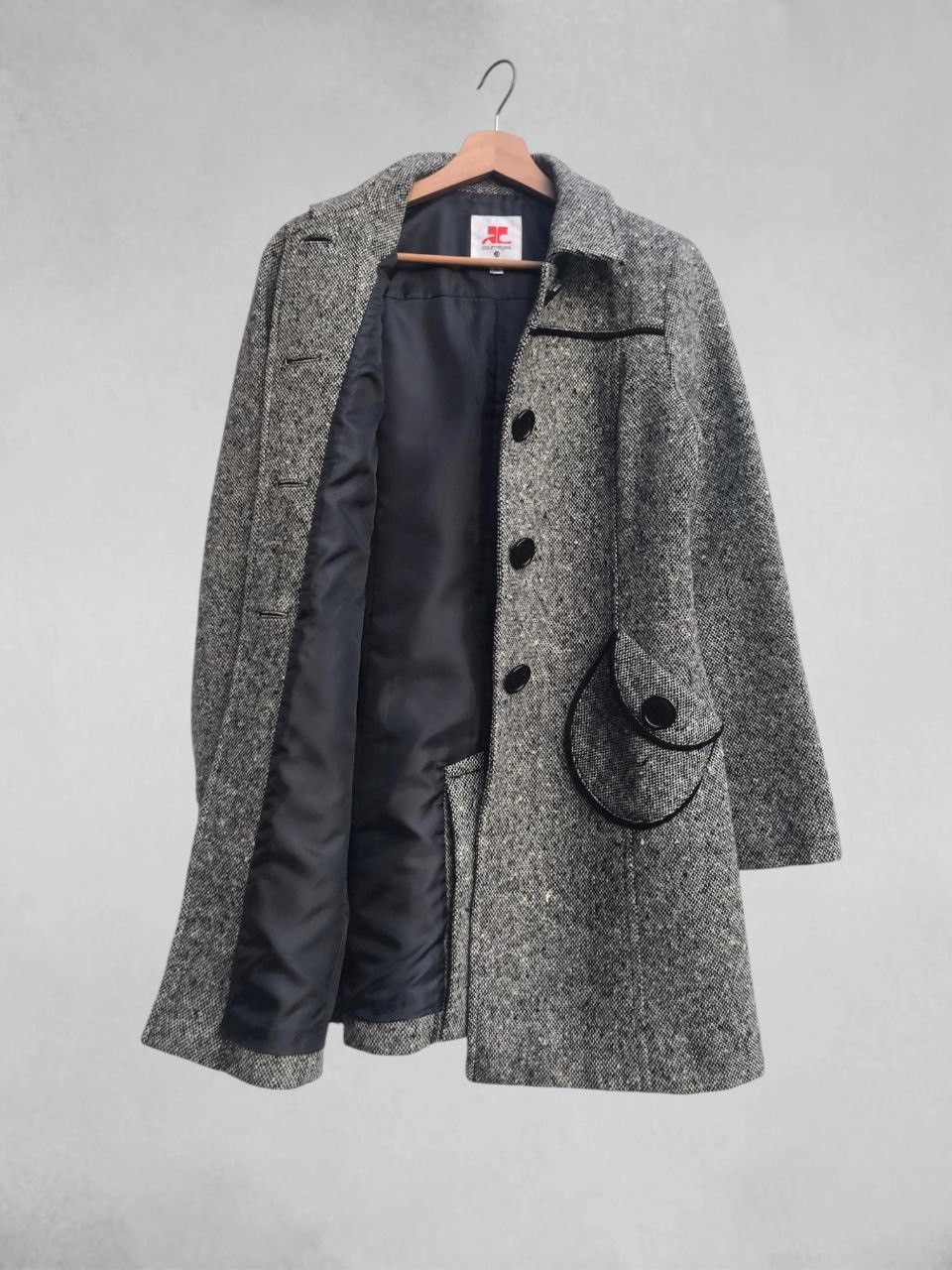 Courreges Courreges 21 Logo Button Tweed Coat Size S / US 4 / IT 40 - 3 Thumbnail
