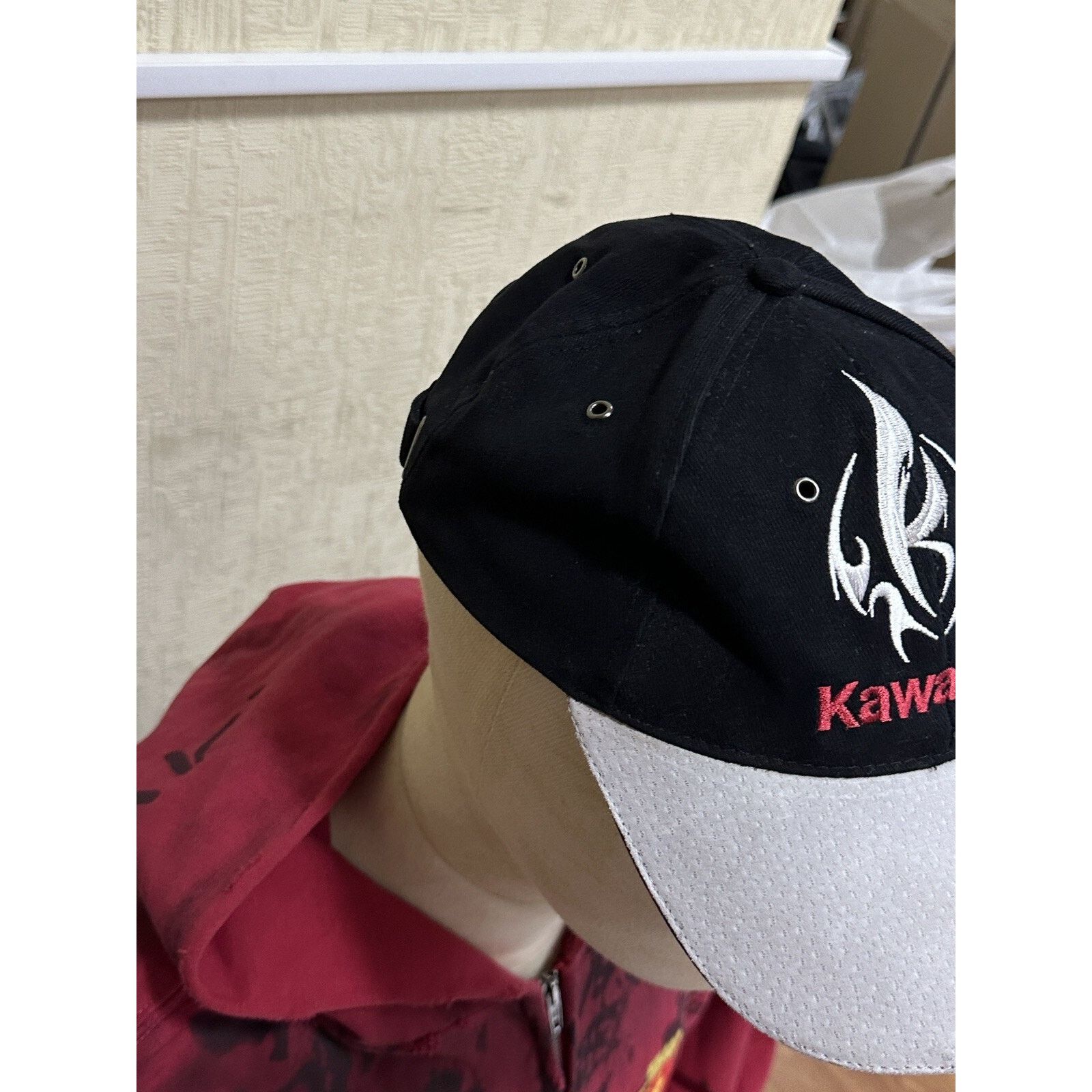Vintage Vintage 90’s Kawasaki Motorcycle Racing Men’s Baseball Cap Size ONE SIZE - 7 Thumbnail