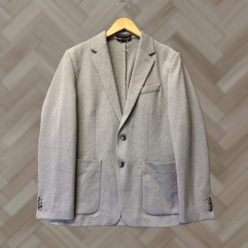 Banana Republic Banana Republic Mens Sweater Blazer Shirt Cardigan Slim 38S Gray Polyester Cotton 1543 Mens Size US M / EU 48-50 / 2 - 1 Thumbnail