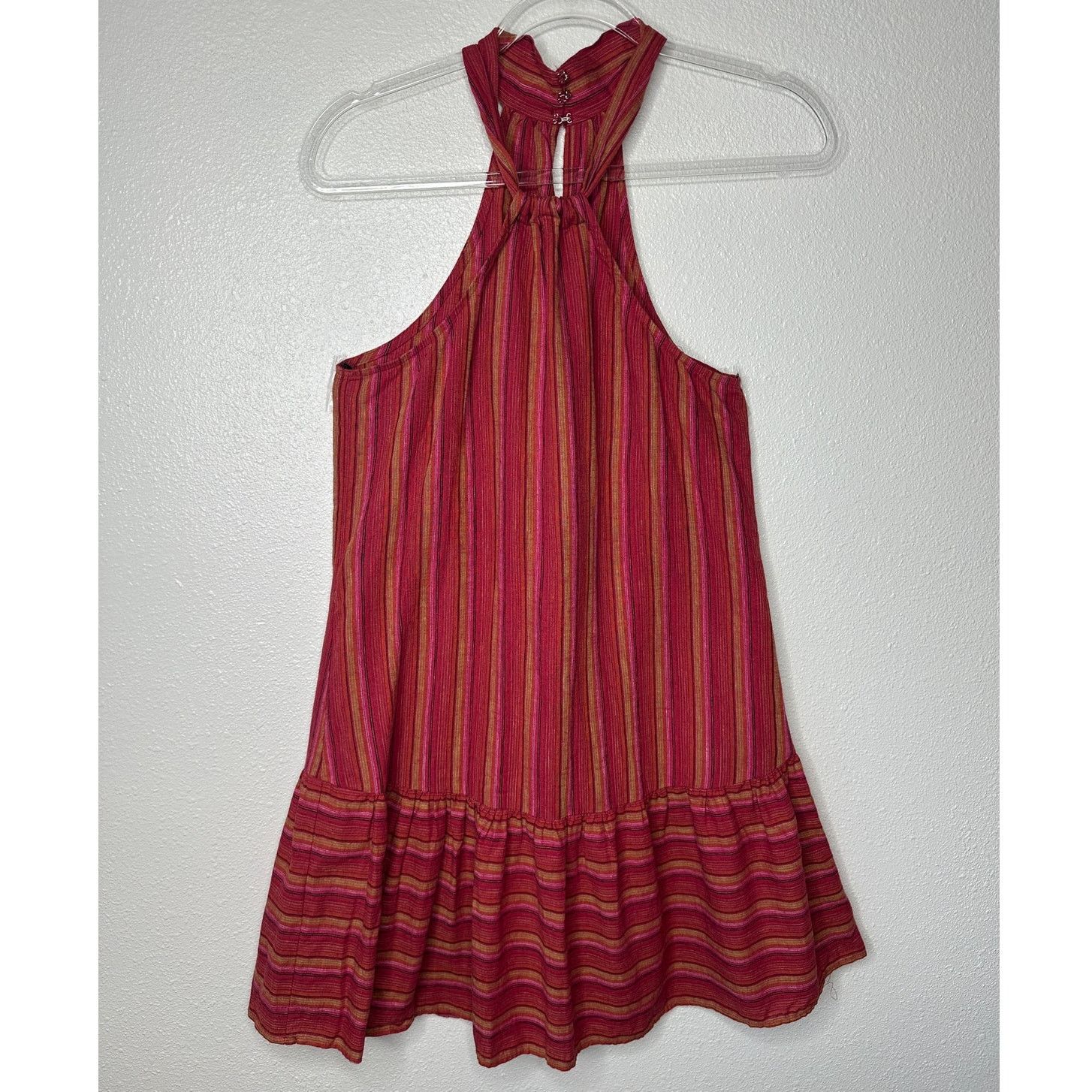 BCBGeneration BCBG Generation Halter Mini Dress XS Pink Striped Sleeveless Size XS / US 0-2 / IT 36-38 - 3 Thumbnail