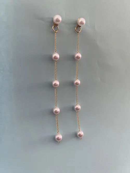 VIBE Pearl bead Long Drop Earring Size ONE SIZE - 4 Thumbnail