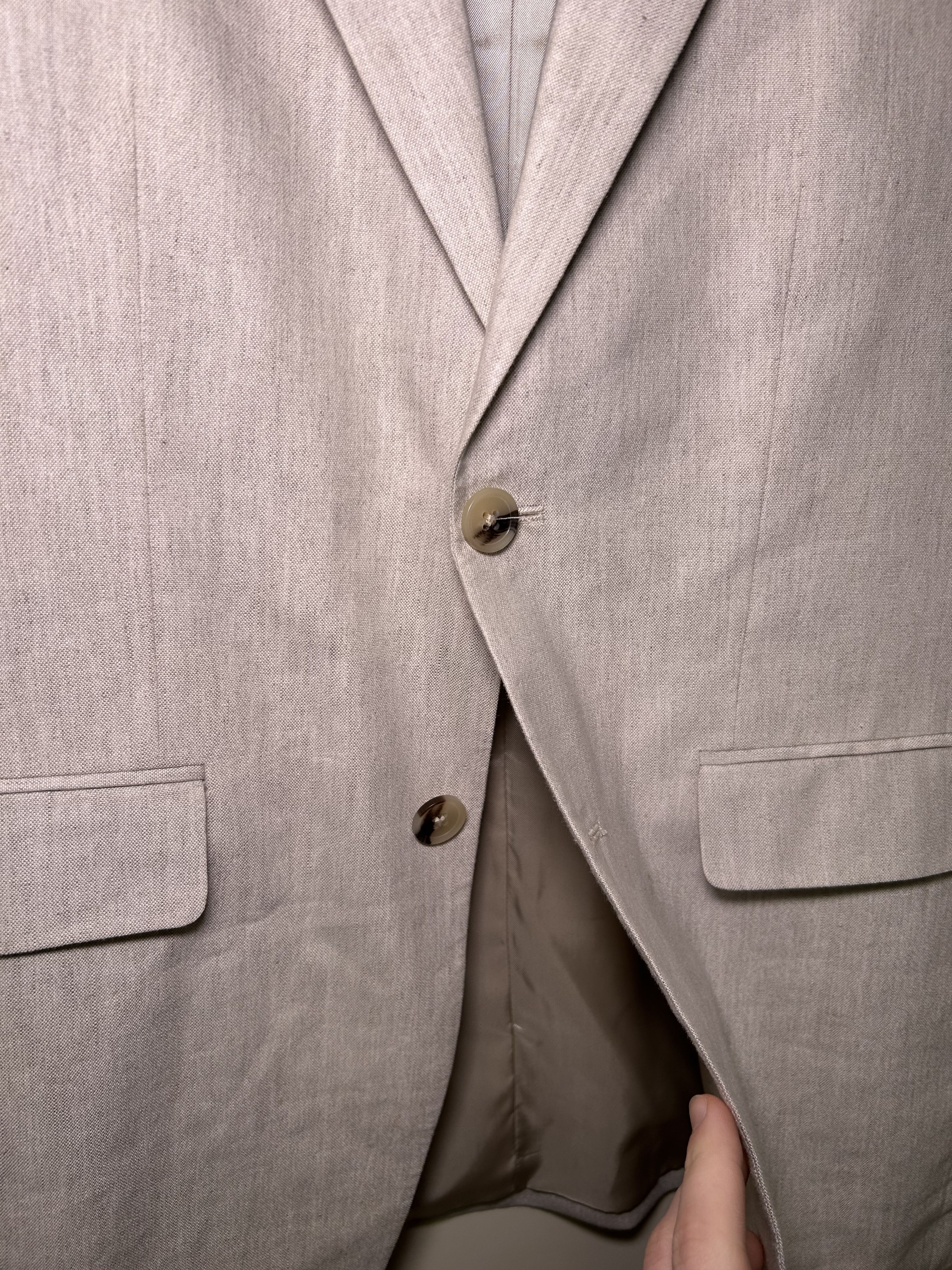 Zara ZARA bright cream suit jacket, size 48 ( L ) Size 48S - 2 Thumbnail