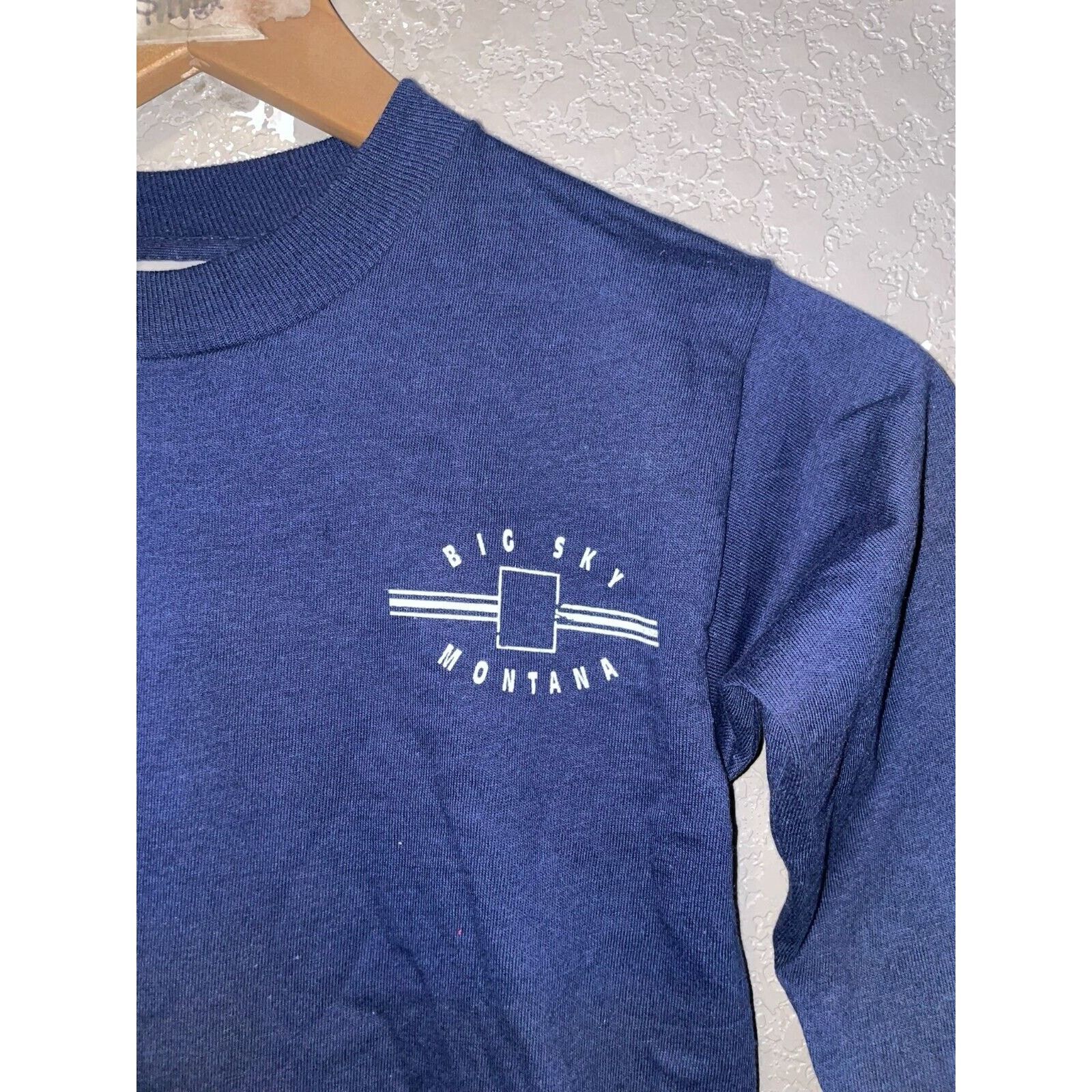 Vintage 90s Youth Big Sky Montana Blue Long Sleeve Ski Shirt Size S / US 4 / IT 40 - 3 Thumbnail