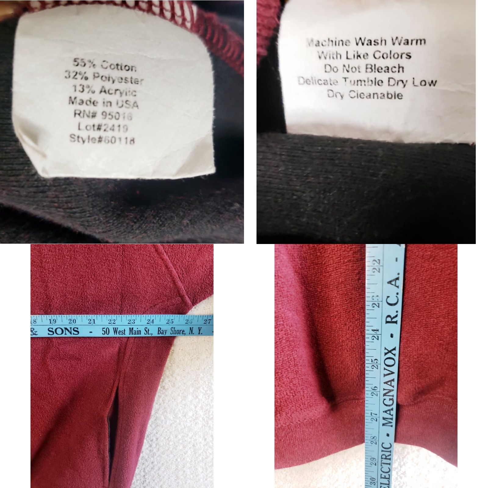 Vintage VINTAGE Straight Down Sweater Men’s Large Pullover 3-Botton Collared Long Sleeve Red Cotton Polyester Blend with Chest Logo, Pre-owned Size US L / EU 52-54 / 3 - 9 Thumbnail