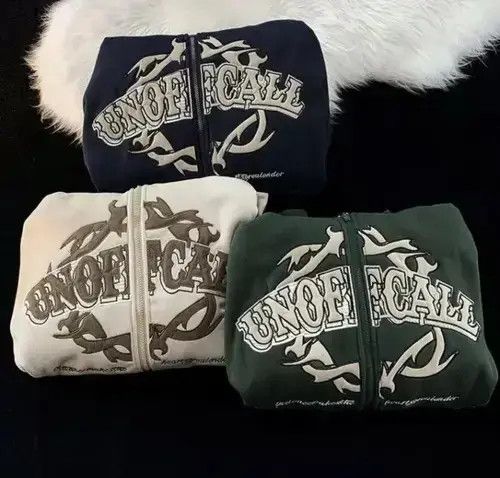 Japanese Brand “Unofficial” Embroidered Lettering Oversized Zip-Up Hoodie Size US L / EU 52-54 / 3 - 2 Thumbnail