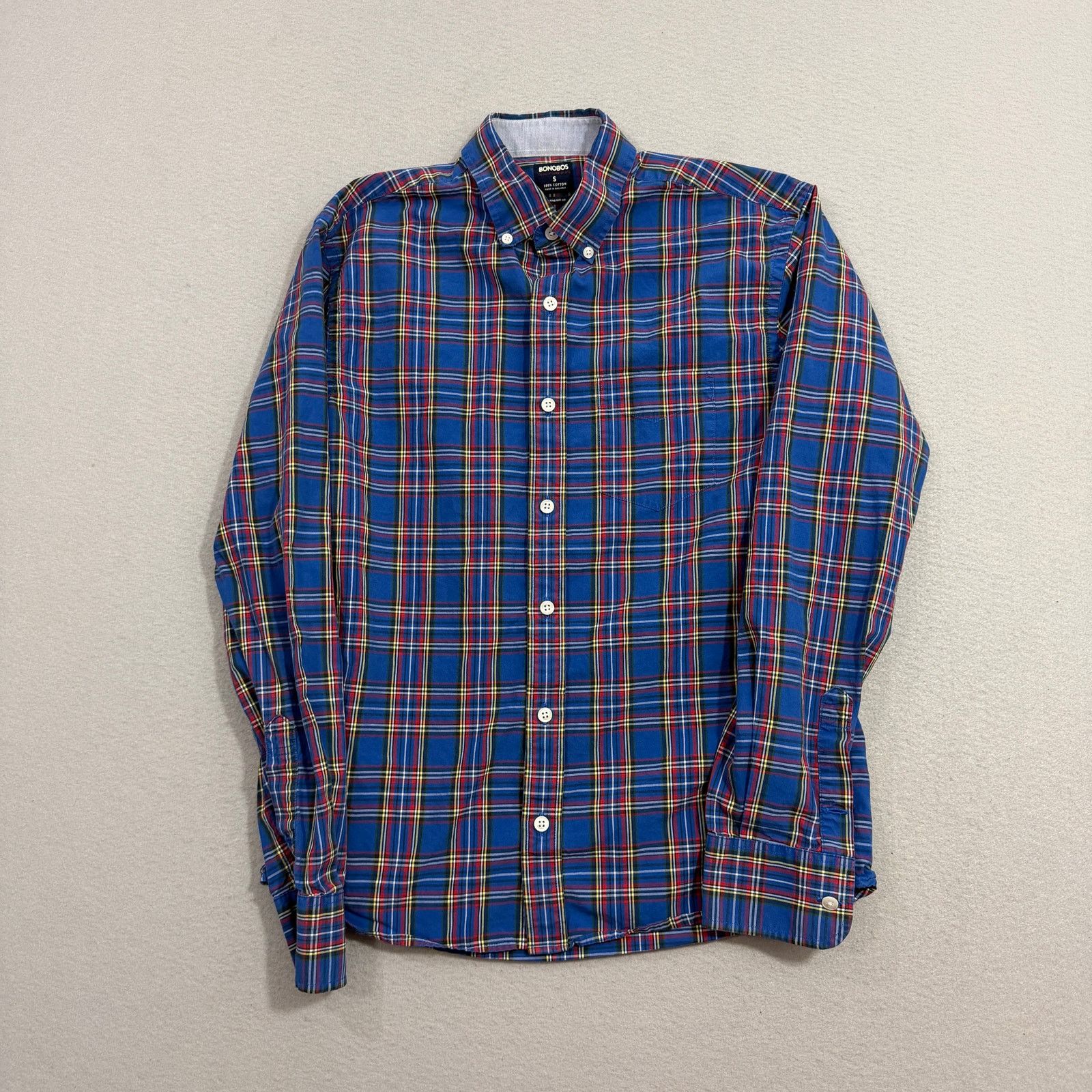 Bonobos Bonobos Shirt Men's Small Blue Red Plaid Long Sleeve Button Size US S / EU 44-46 / 1 - 2 Thumbnail