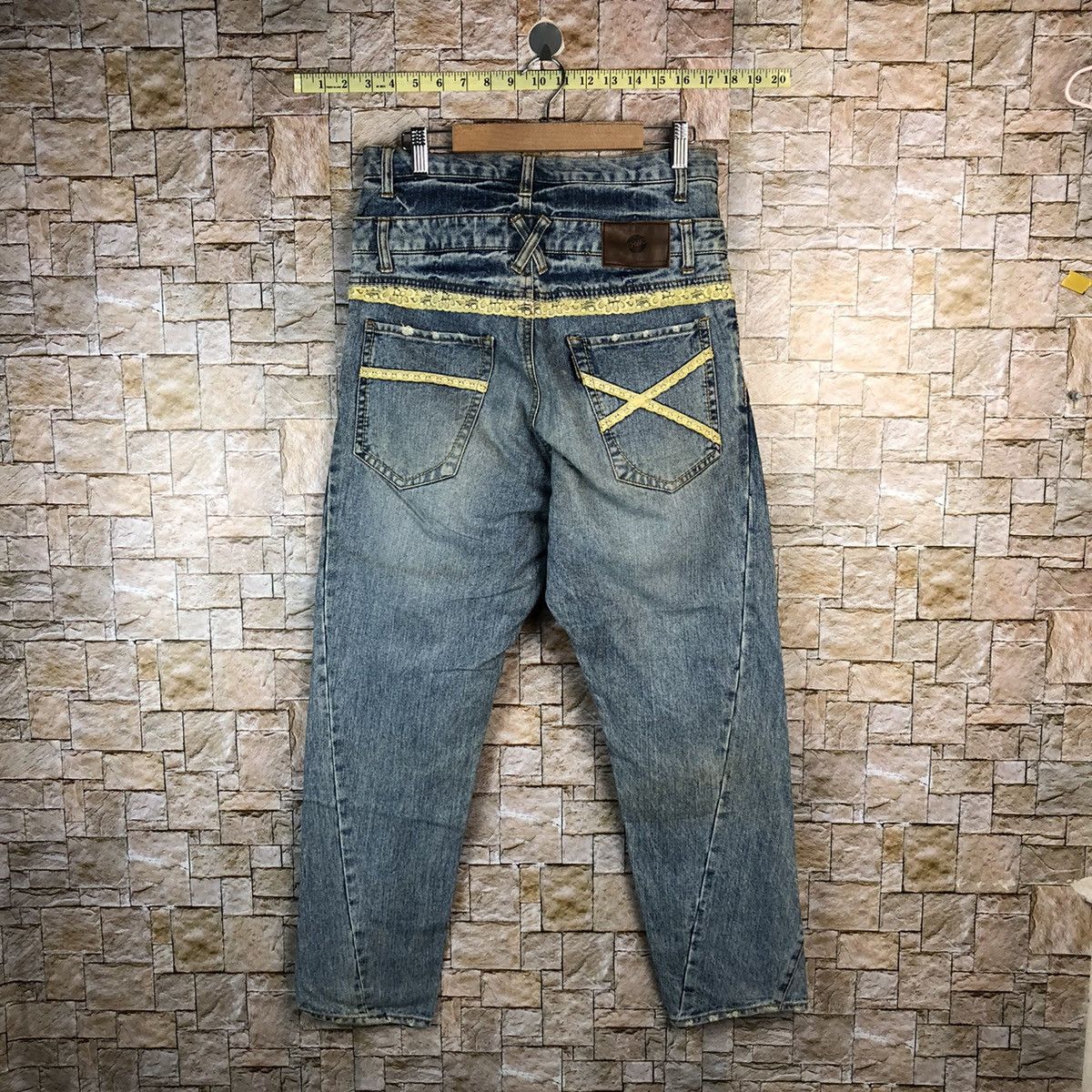 Japanese Brand Ehypen World Gallery double waist Blue Denim Pants #A1008 Size US 30 / EU 46 - 15 Thumbnail