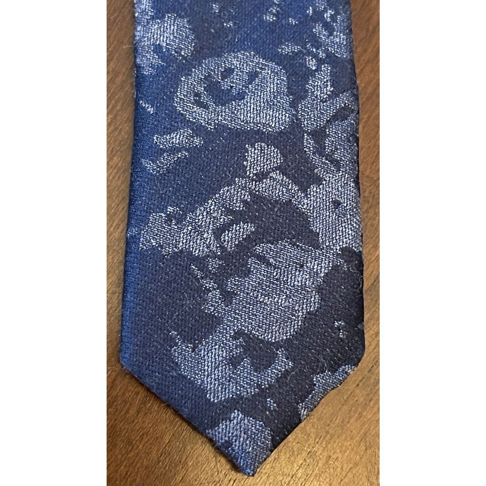 Other Tristan Blue 40% Silk 60% Wool Men’s Neck Tie Made In China Size ONE SIZE - 6 Thumbnail