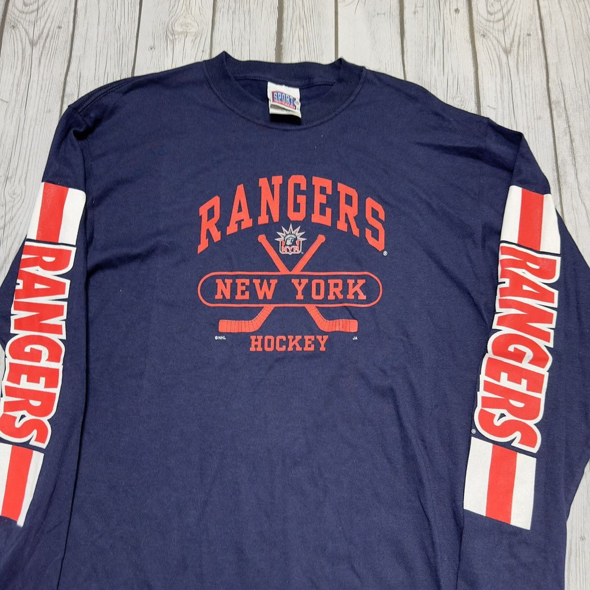NHL × Vintage Vintage New York Rangers long sleeve tee Size US L / EU 52-54 / 3 - 3 Thumbnail