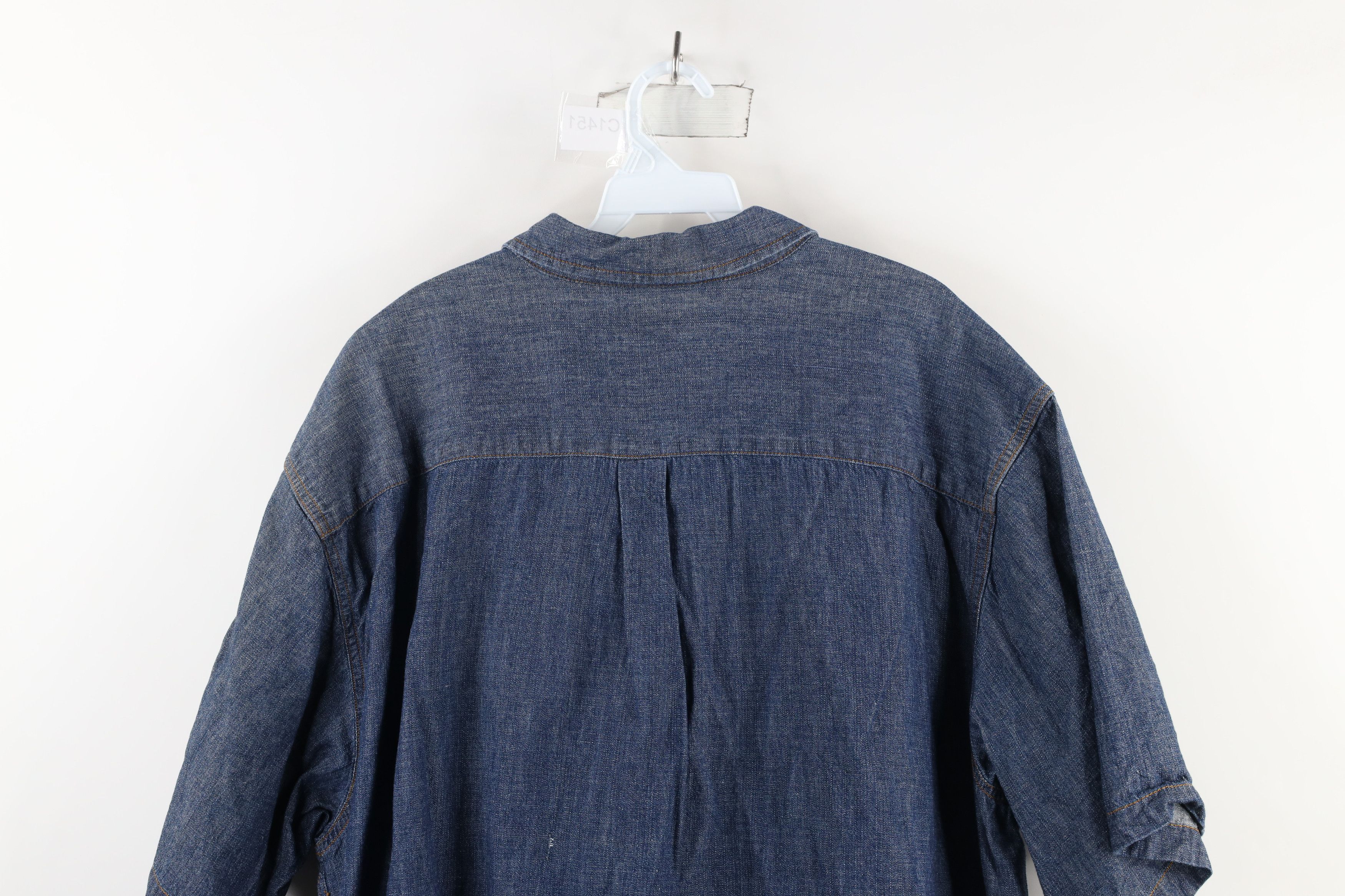 Vintage Vintage 90s Streetwear Denim Jean Collared Button Shirt Size US XXL / EU 58 / 5 - 9 Thumbnail