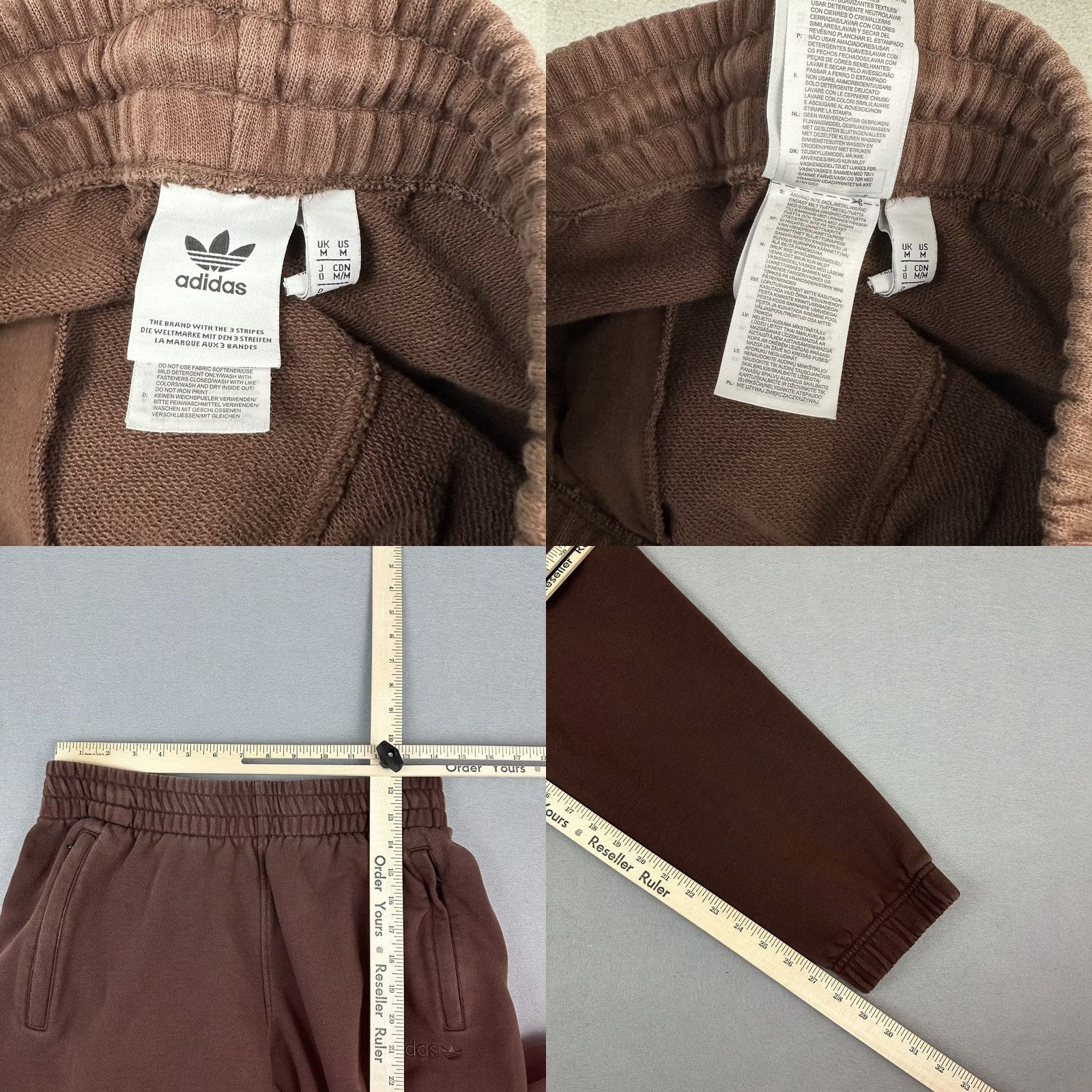 Adidas Adidas Pants Men Medium Brown Trefoil Area 33 Sweatpants Pockets M Regular Cotton Fleece Sweatpants Casual Sports Pockets Mens Size US 31 - 8 Thumbnail
